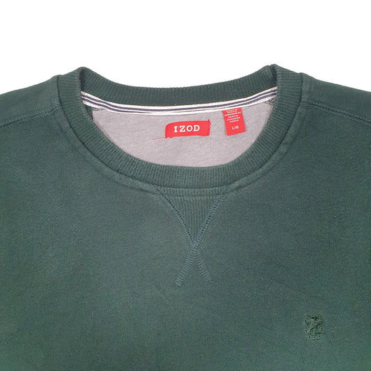Mens Green Izod  Crewneck Jumper