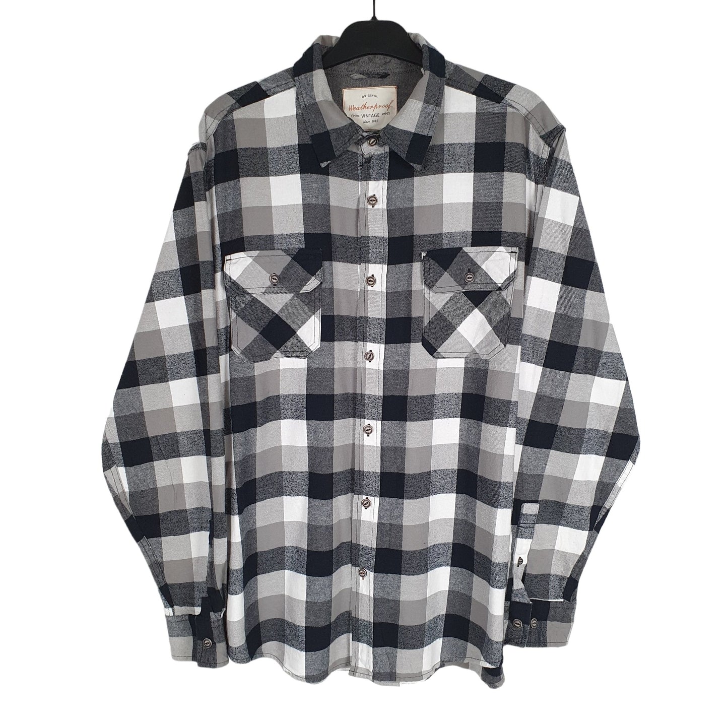 Weatherproof Flannel Shacket Long Sleeve Regular Fit Check Shirt Grey