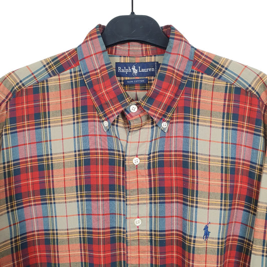 Ralph Lauren Long Sleeve Regular Fit Check Shirt Red