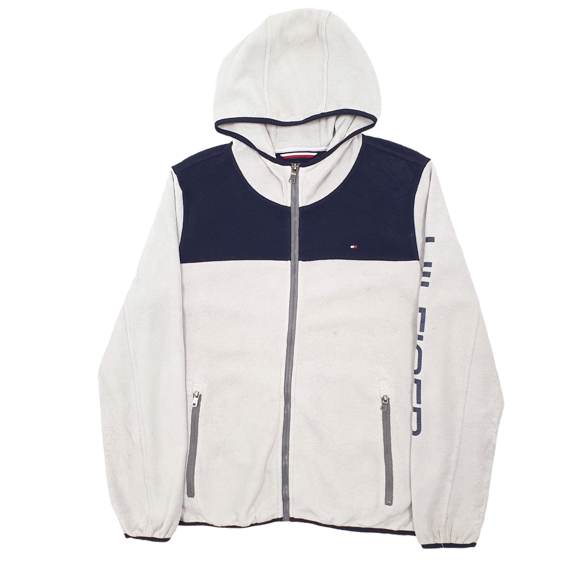 Mens Grey Tommy Hilfiger Spellout Hoodie Full Zip Jumper