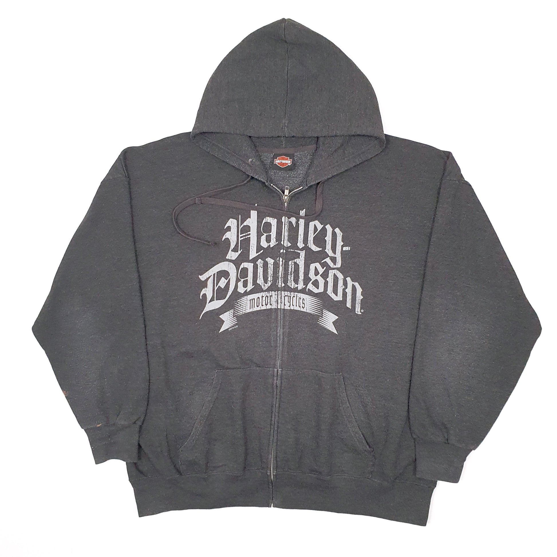 Mens Grey Harley Davidson Motorcycles Ohio Full Zip Jumper