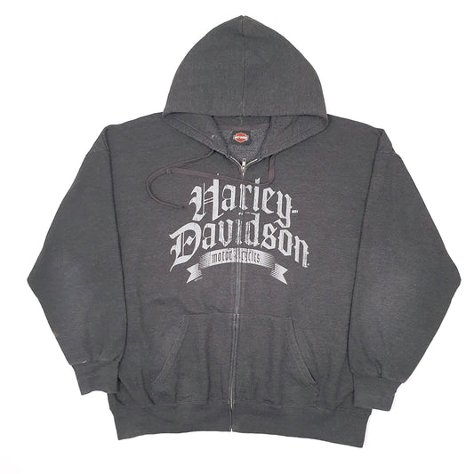 Mens Grey Harley Davidson Motorcycles Ohio Full Zip Jumper