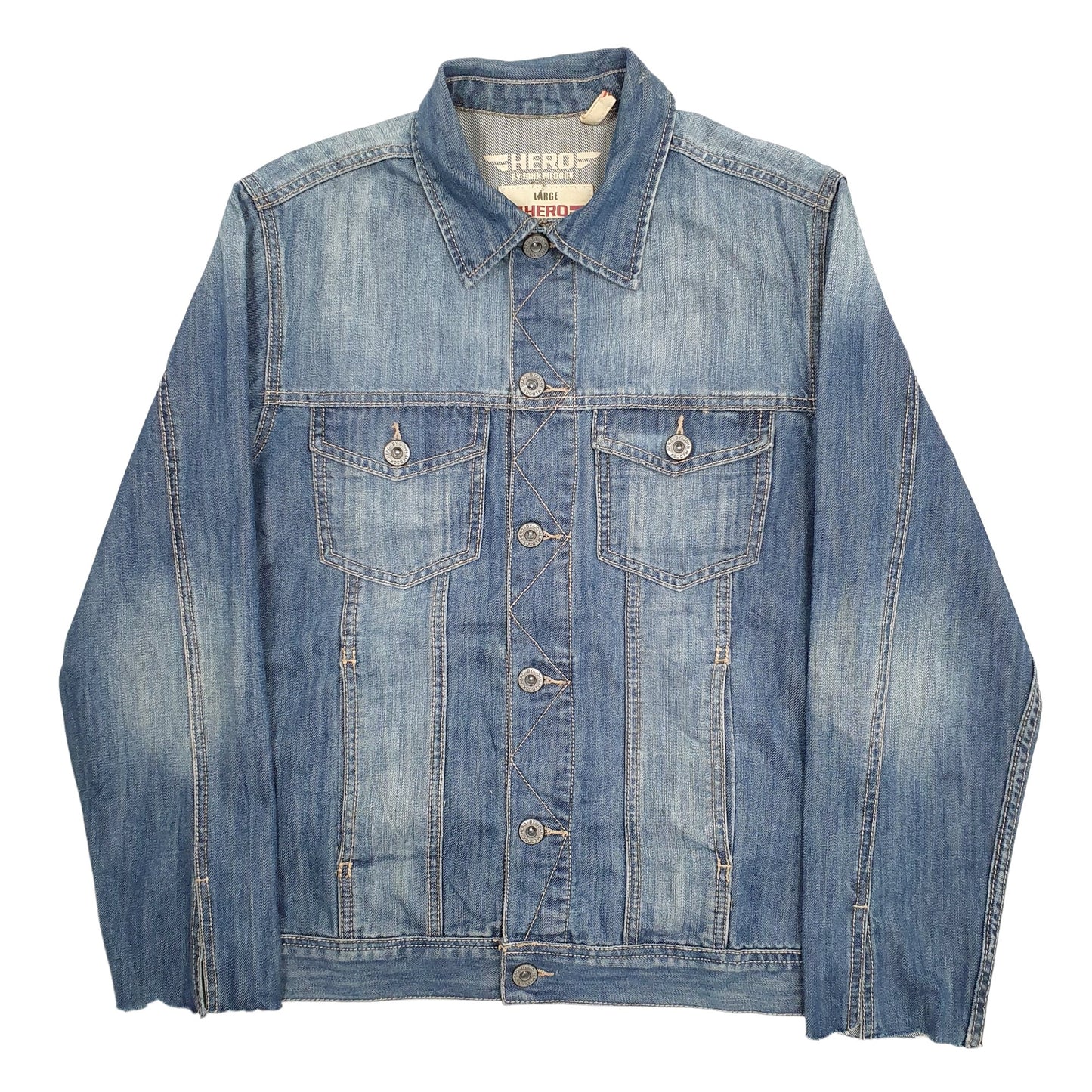 Mens Blue Hero Trucker Denim Jacket Coat