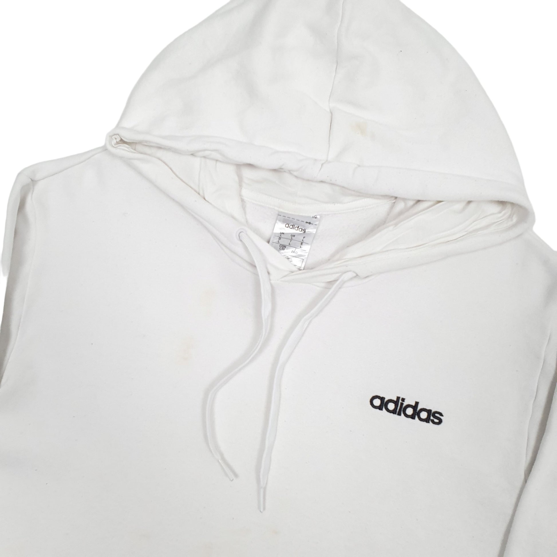 Mens White Adidas  Hoodie Jumper