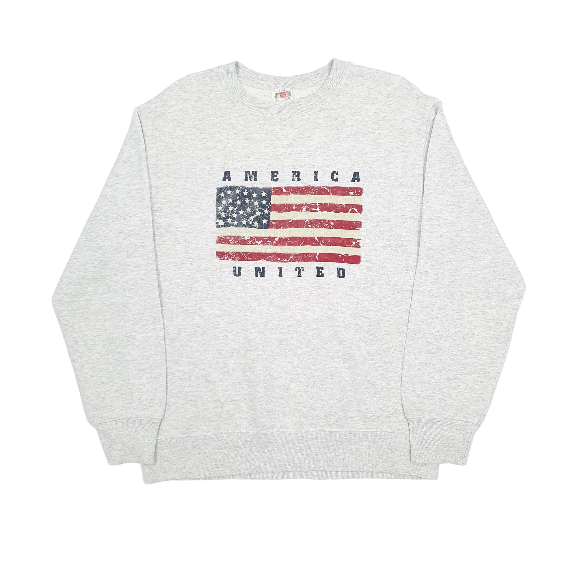 Fruit of the Loom 1990's America United Crewneck M Grey