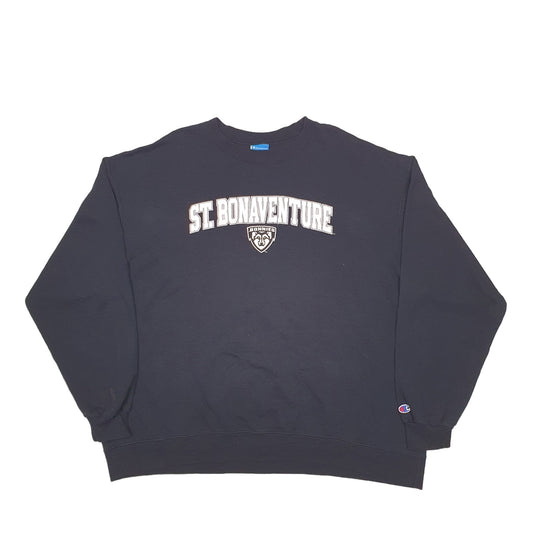 Mens Black Champion St Bonaventure USA College Bonnies Crewneck Jumper