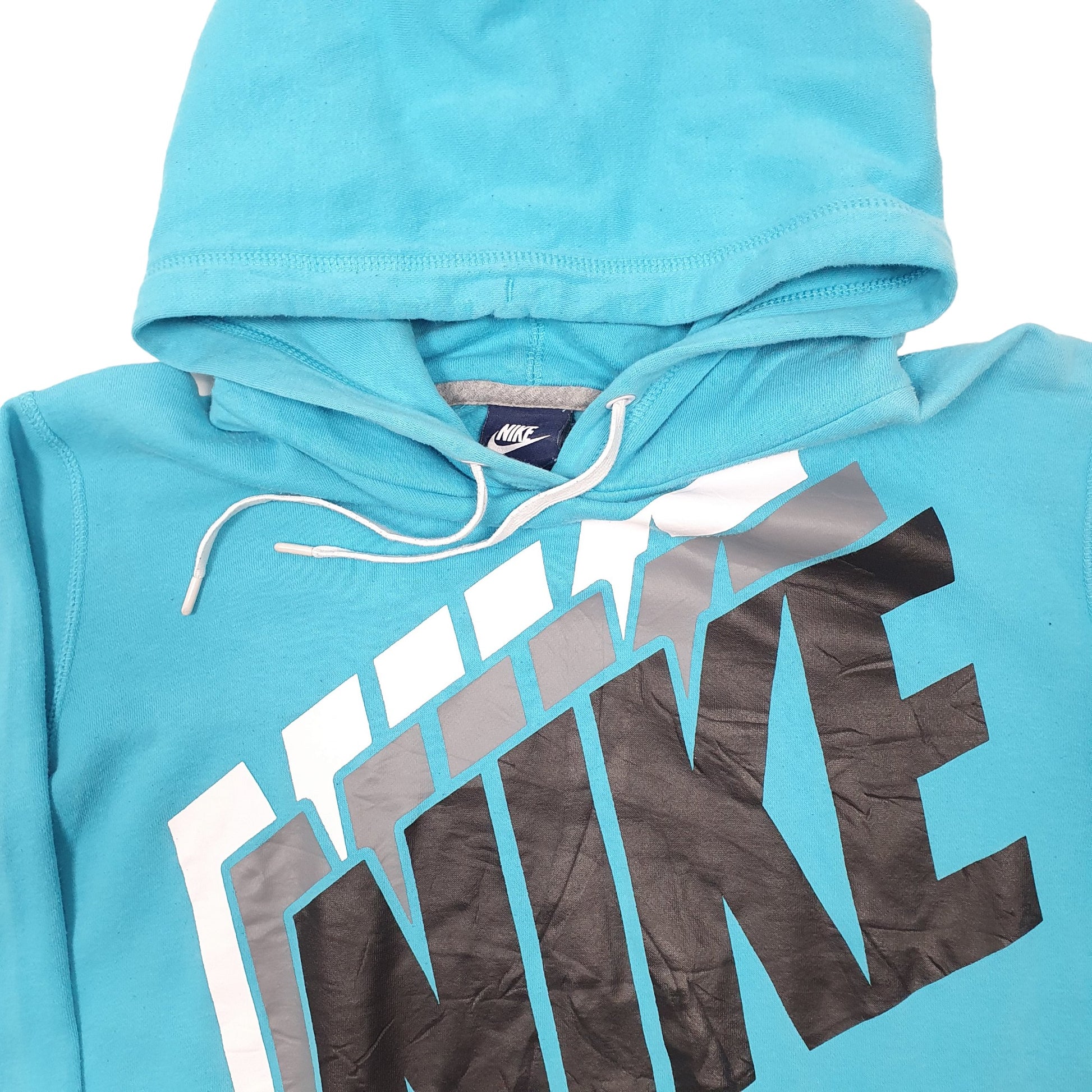 Womens Blue Nike Spellout Hoodie Jumper