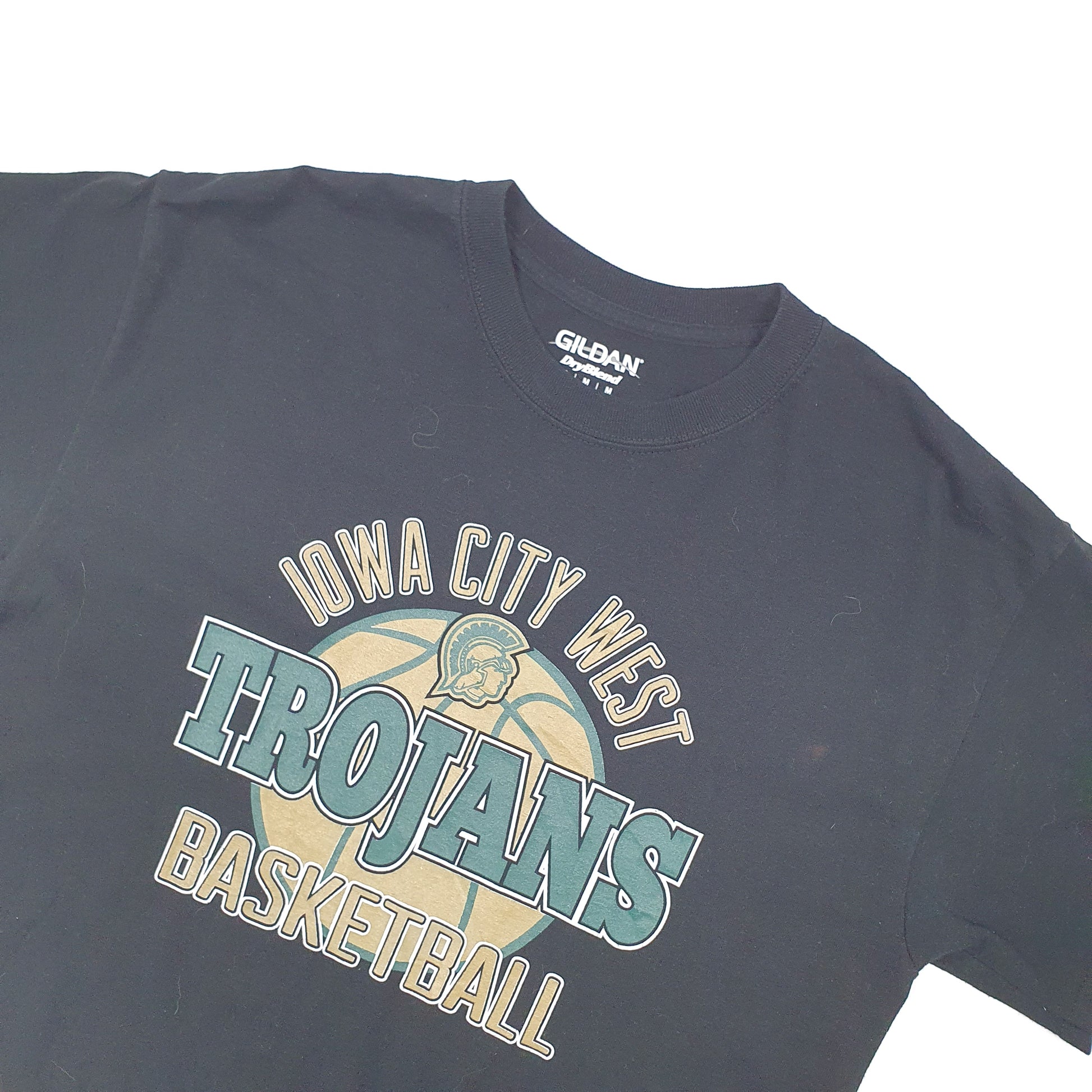 Gildan USA Vintage Trojans Basketball Short Sleeve T Shirt Black