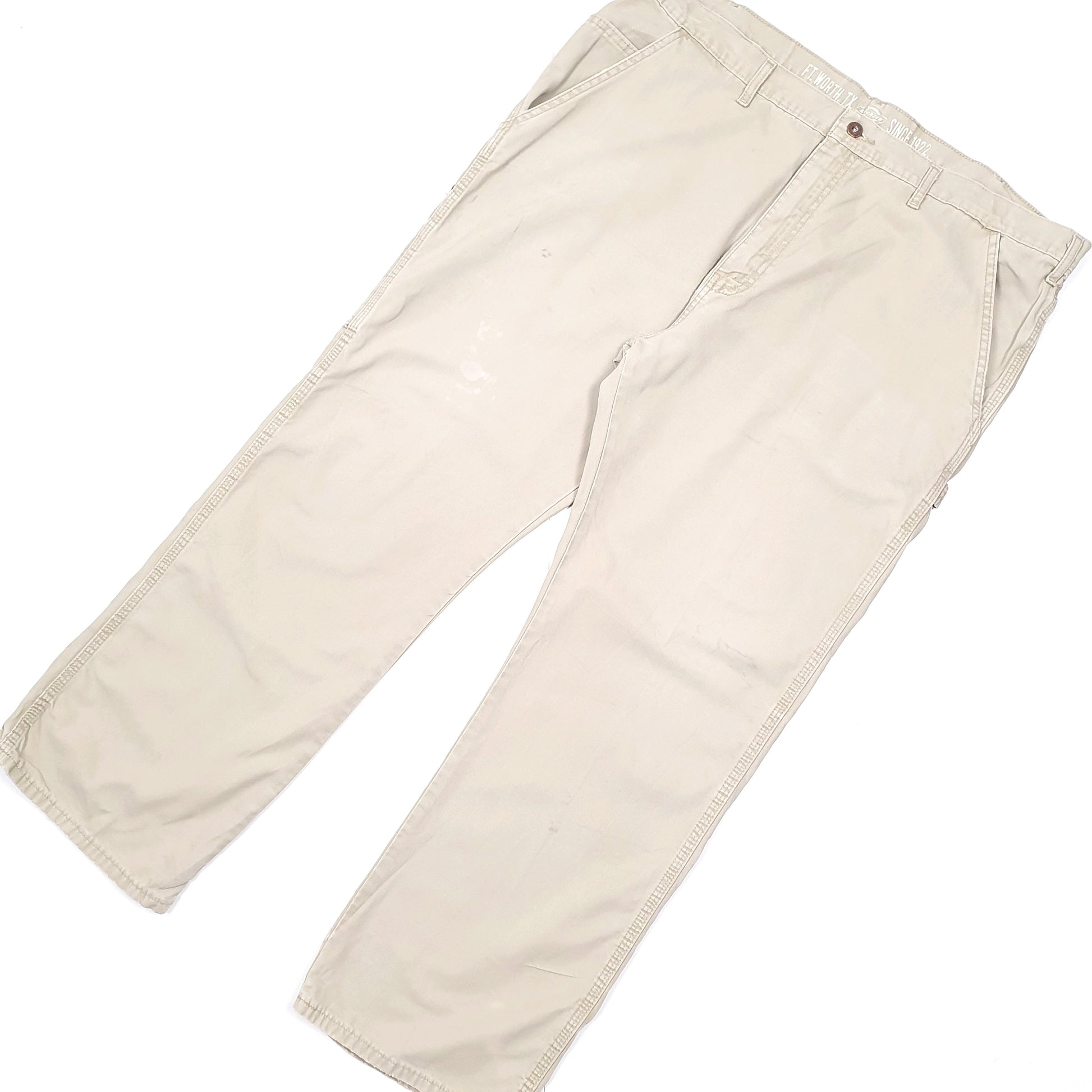 Mens Dickies Beige Carpenter Trousers W40 L30 Beige