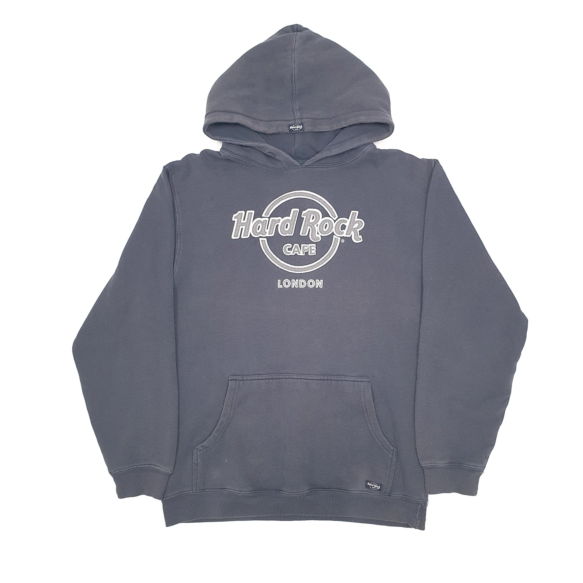 Hard Rock Cafe London Spellout Hoodie M Navy