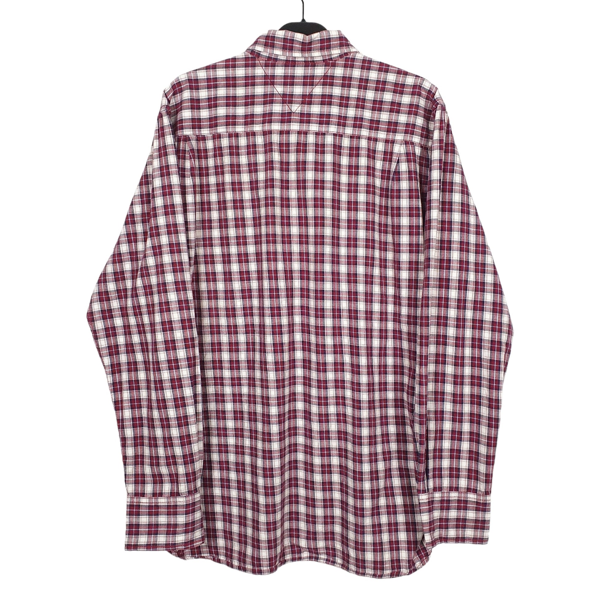 Tommy Hilfiger Long Sleeve Regular Fit Check Shirt Burgundy