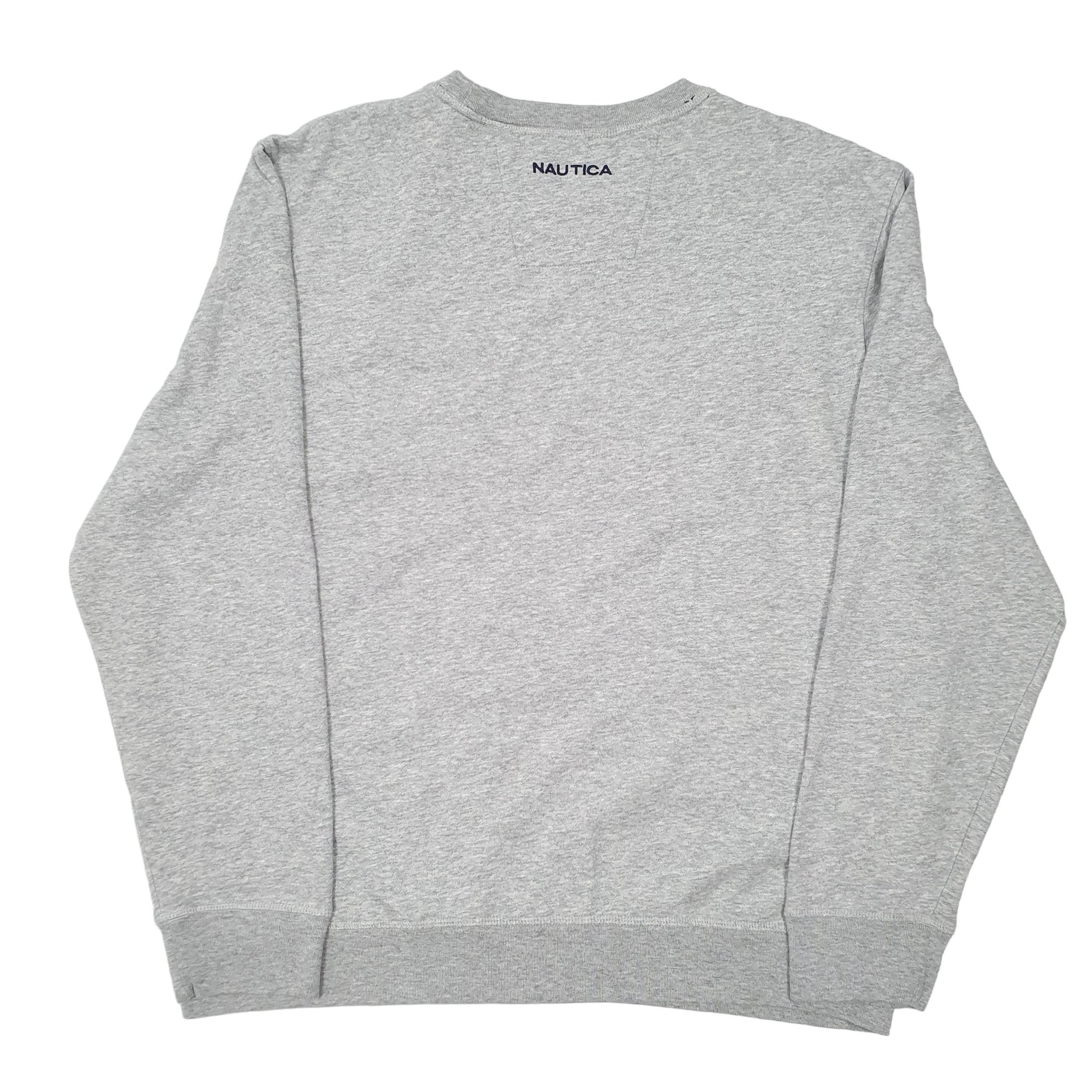 Mens Grey Nautica Pocket Sweatshirt Crewneck Jumper