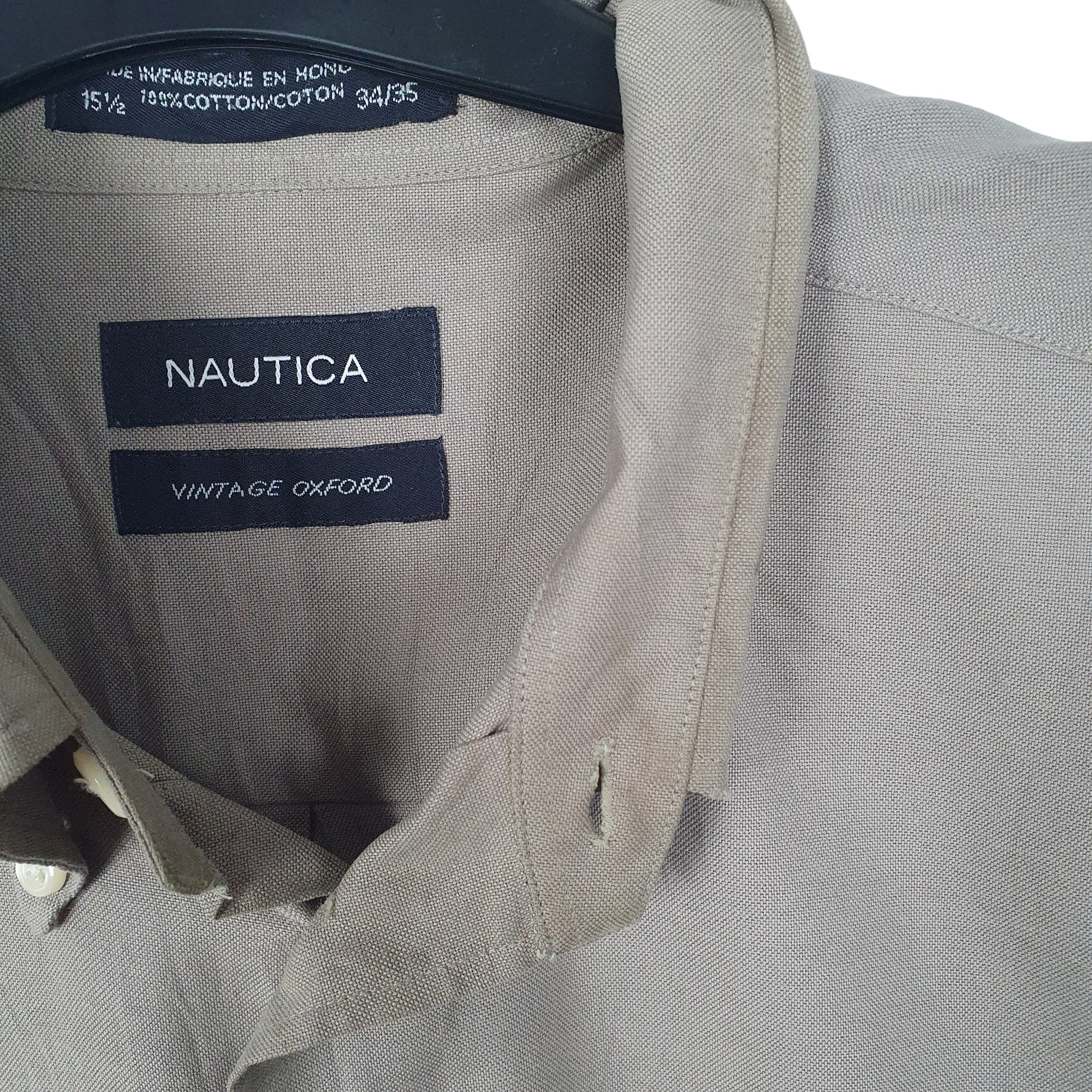 Nautica Vintage Oxford Long Sleeve Regular Fit Shirt Grey