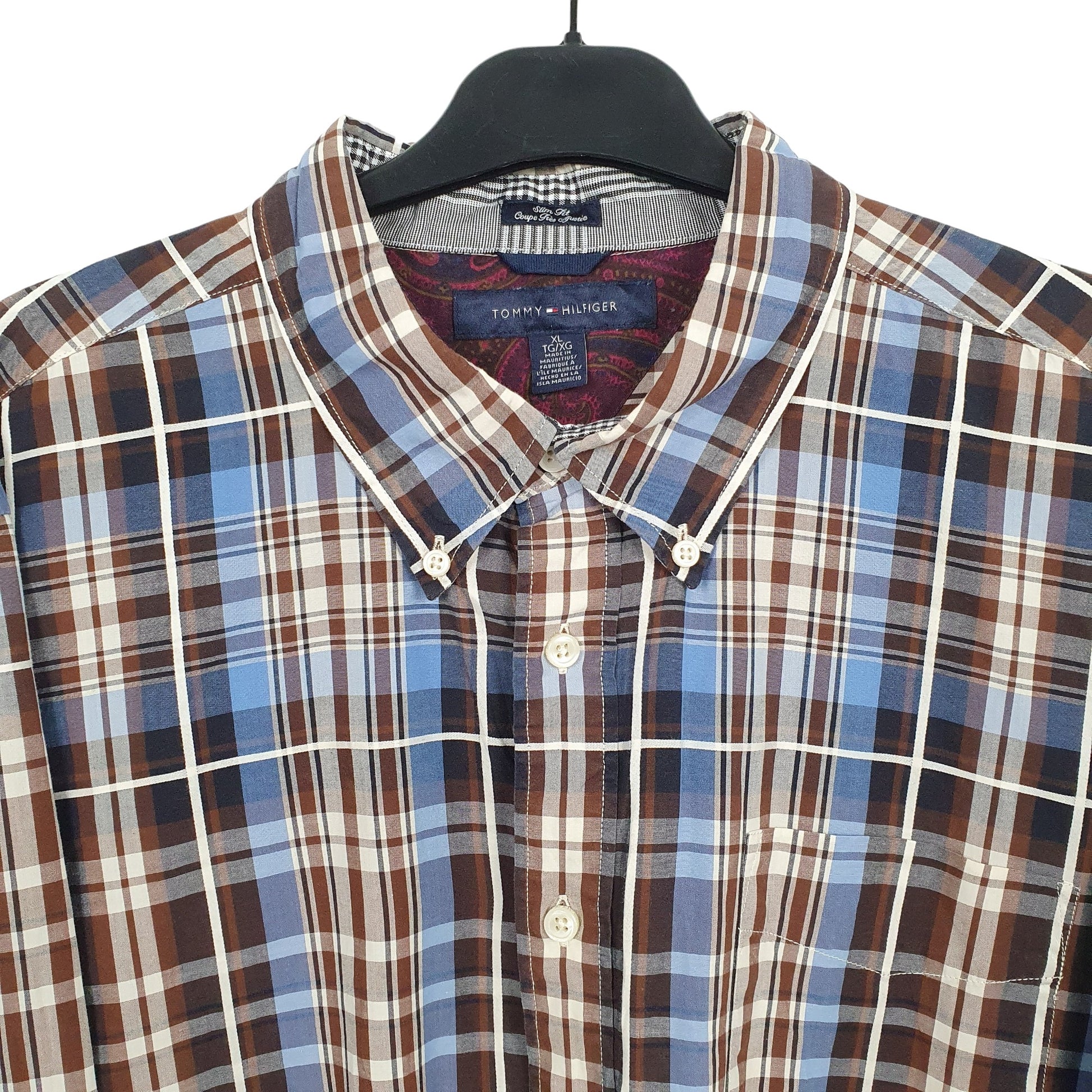 Tommy Hilfiger Long Sleeve Regular Fit Check Shirt Brown