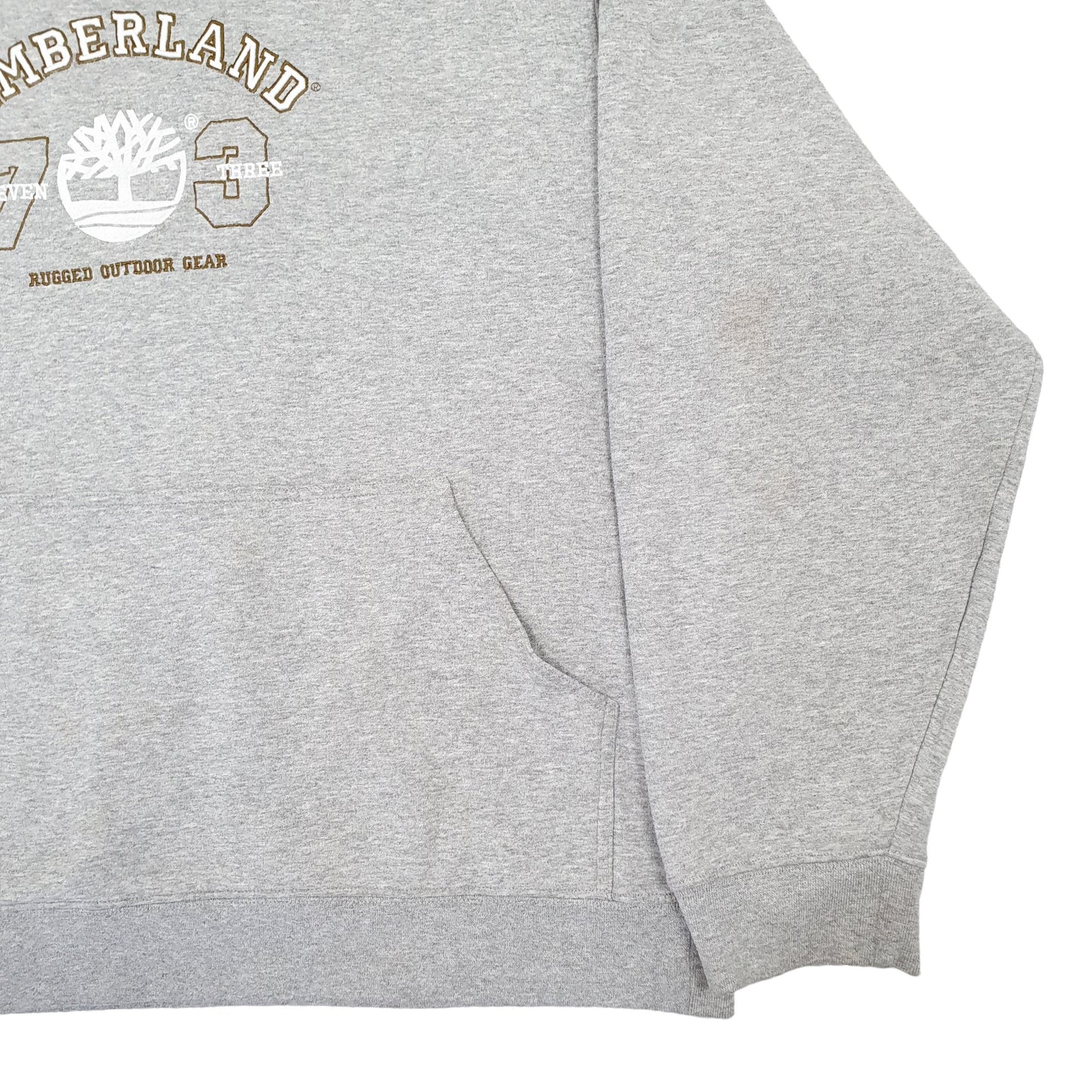 Mens Grey Timberland Spellout Hoodie Jumper