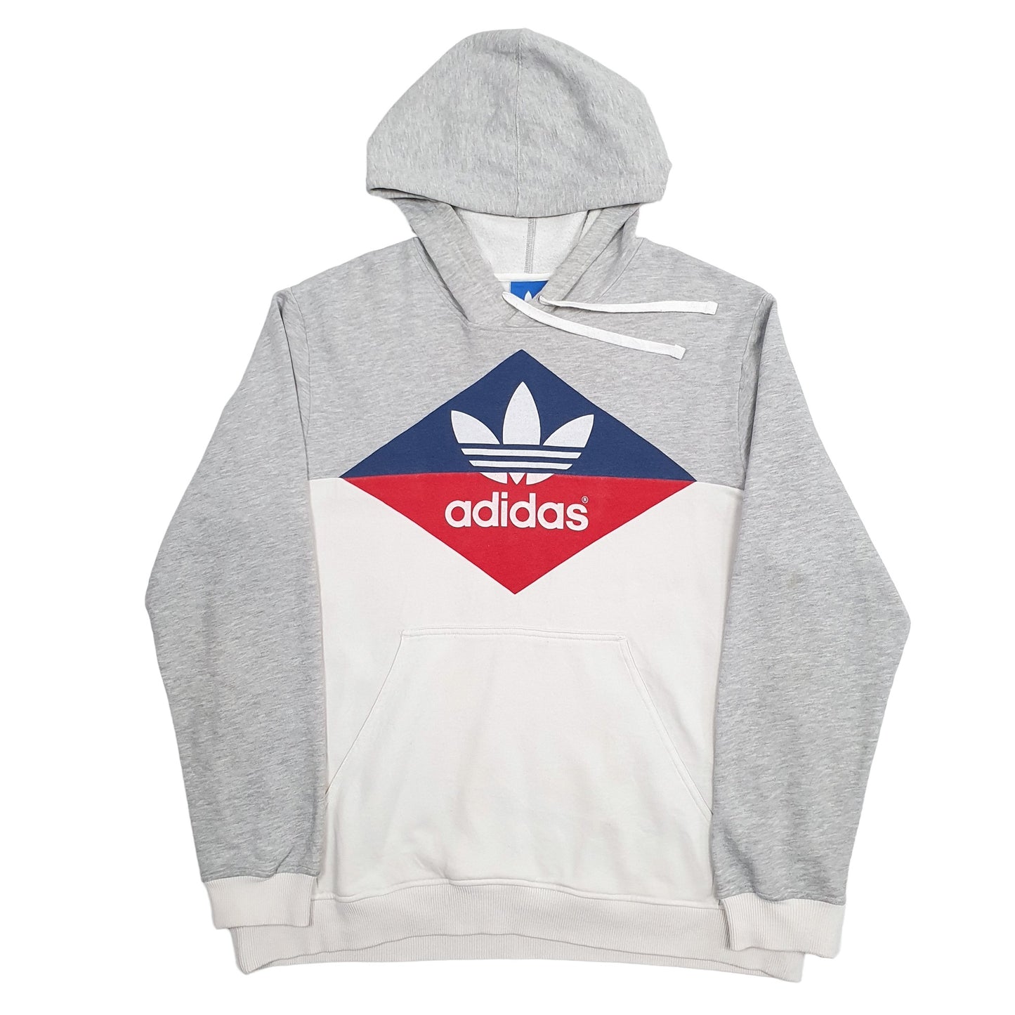 Mens Grey Adidas Spellout Hoodie Jumper