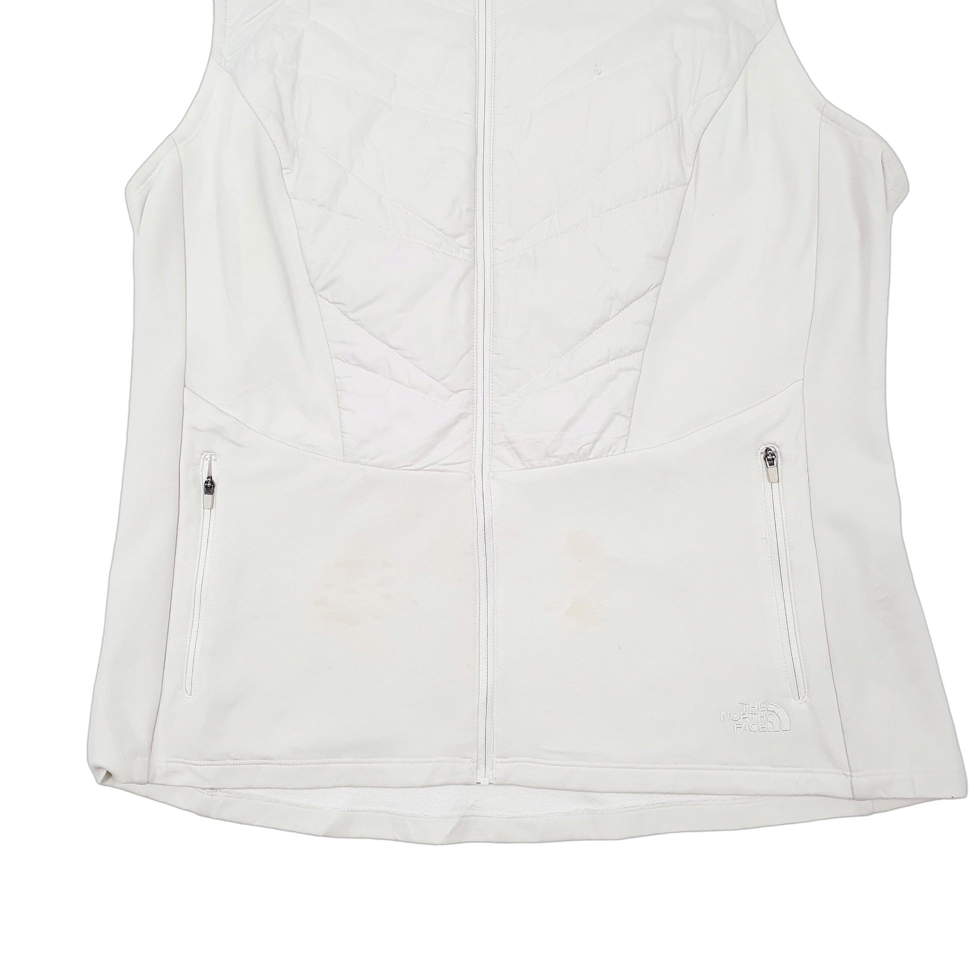 Womens Cream The North Face Hoodie Quilted Flashdry Gilet Jumper