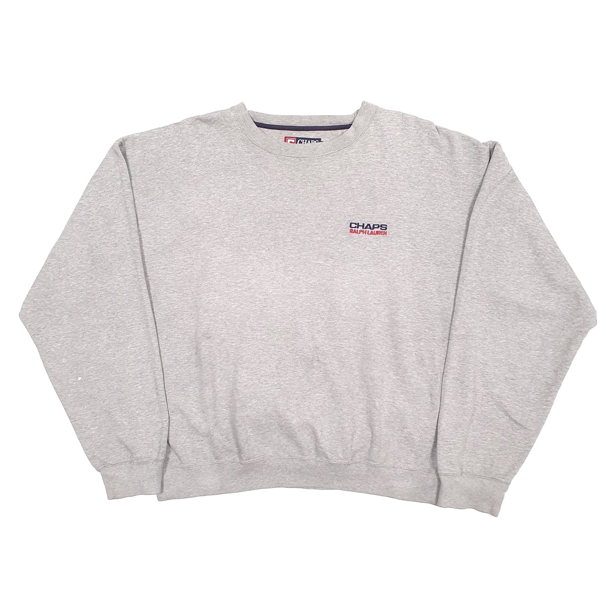 Mens Grey Ralph Lauren Chaps Spellout Crewneck Jumper