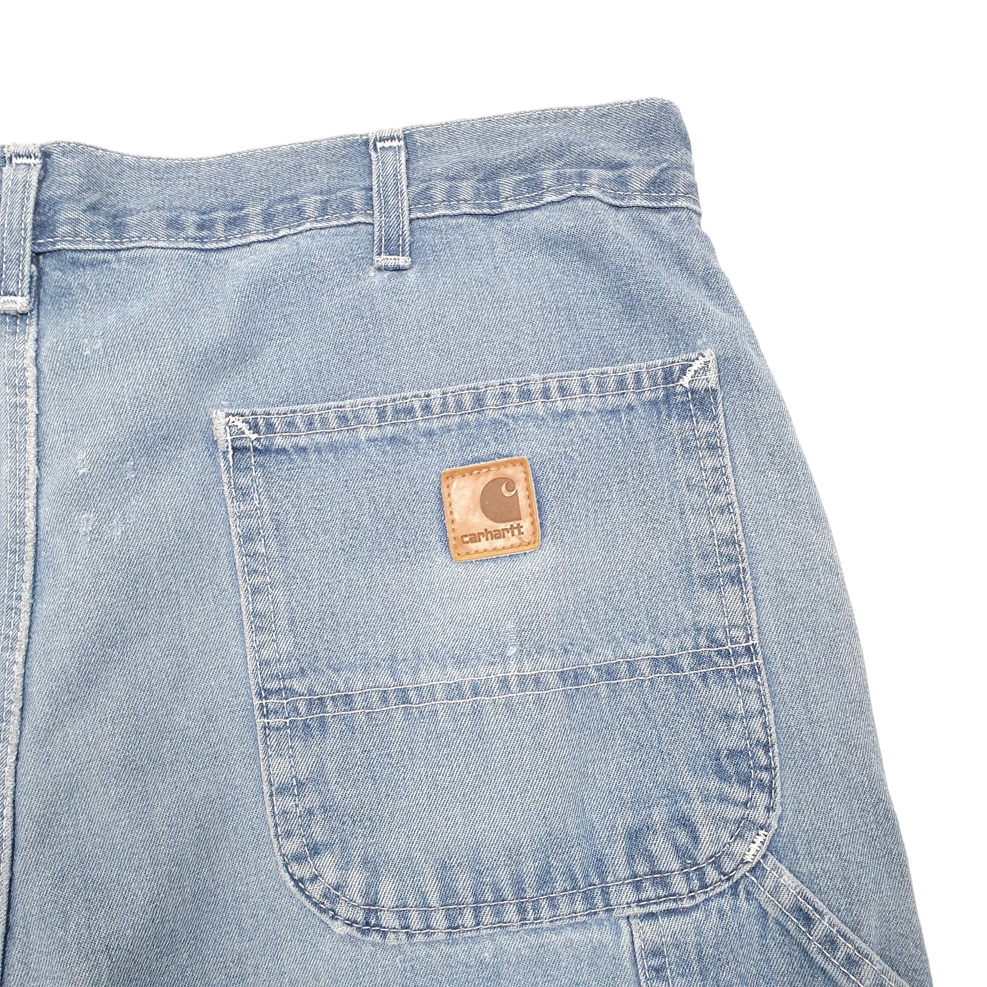 Mens Blue Carhartt Carpenter Workwear Denim Shorts