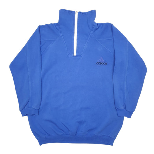 Mens Blue Adidas Equipment Quarter Zip Jumper