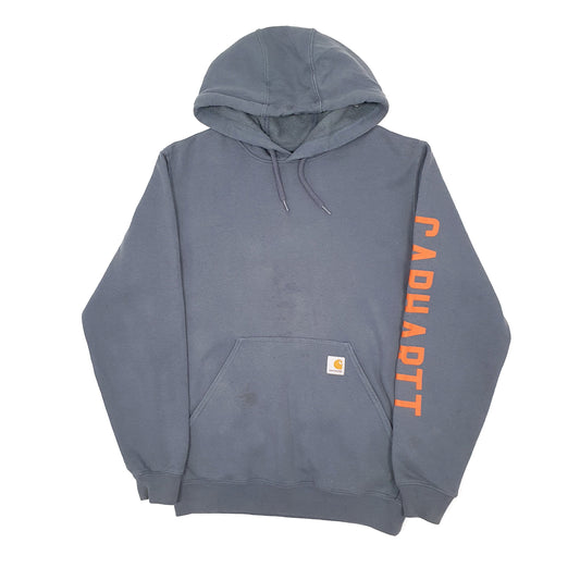 Mens Blue Carhartt Workwear Hoodie Jumper