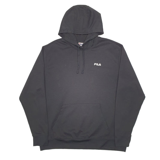 Mens Black Fila Hoodie Jumper