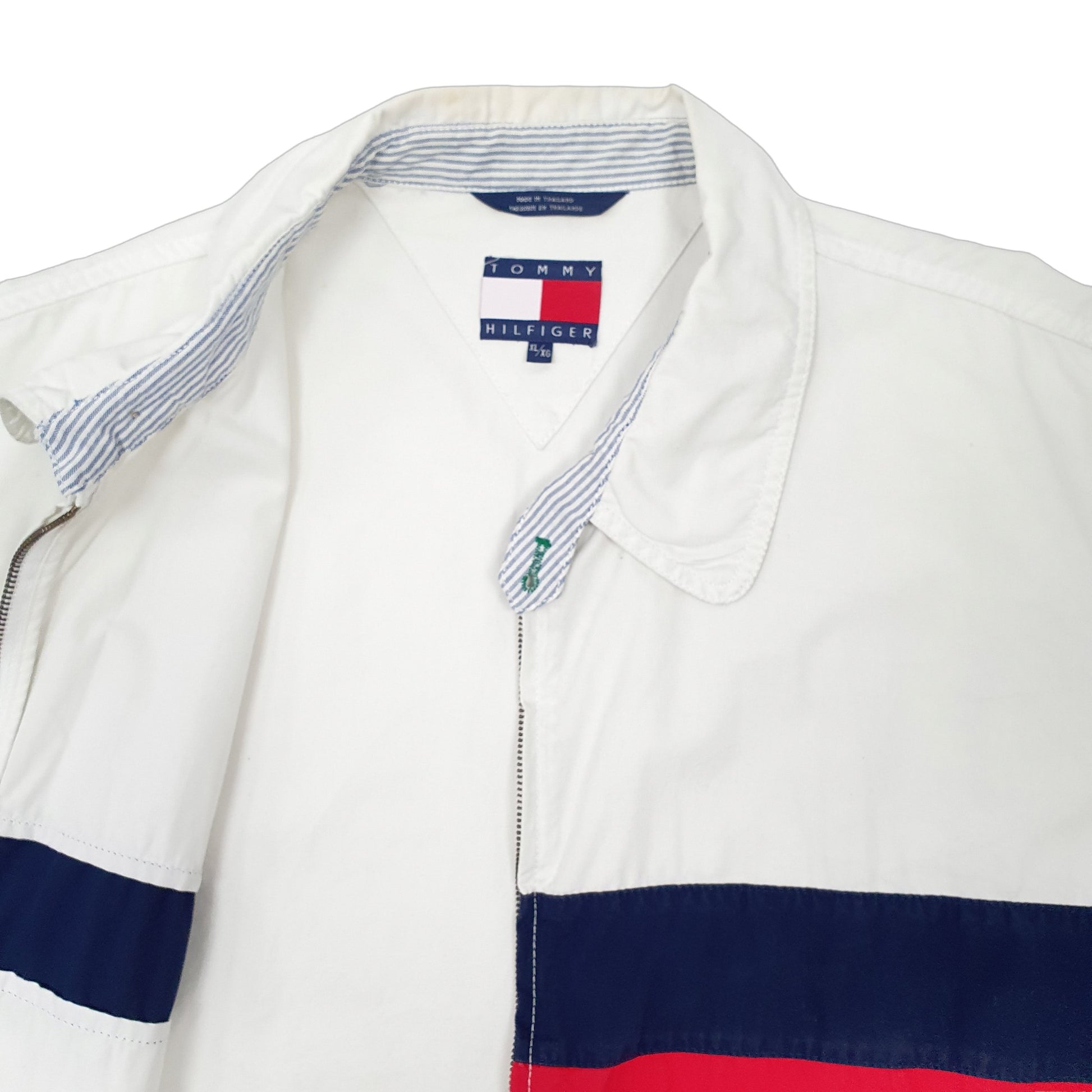 Mens White Tommy Hilfiger Vintage Harrington Jacket Coat