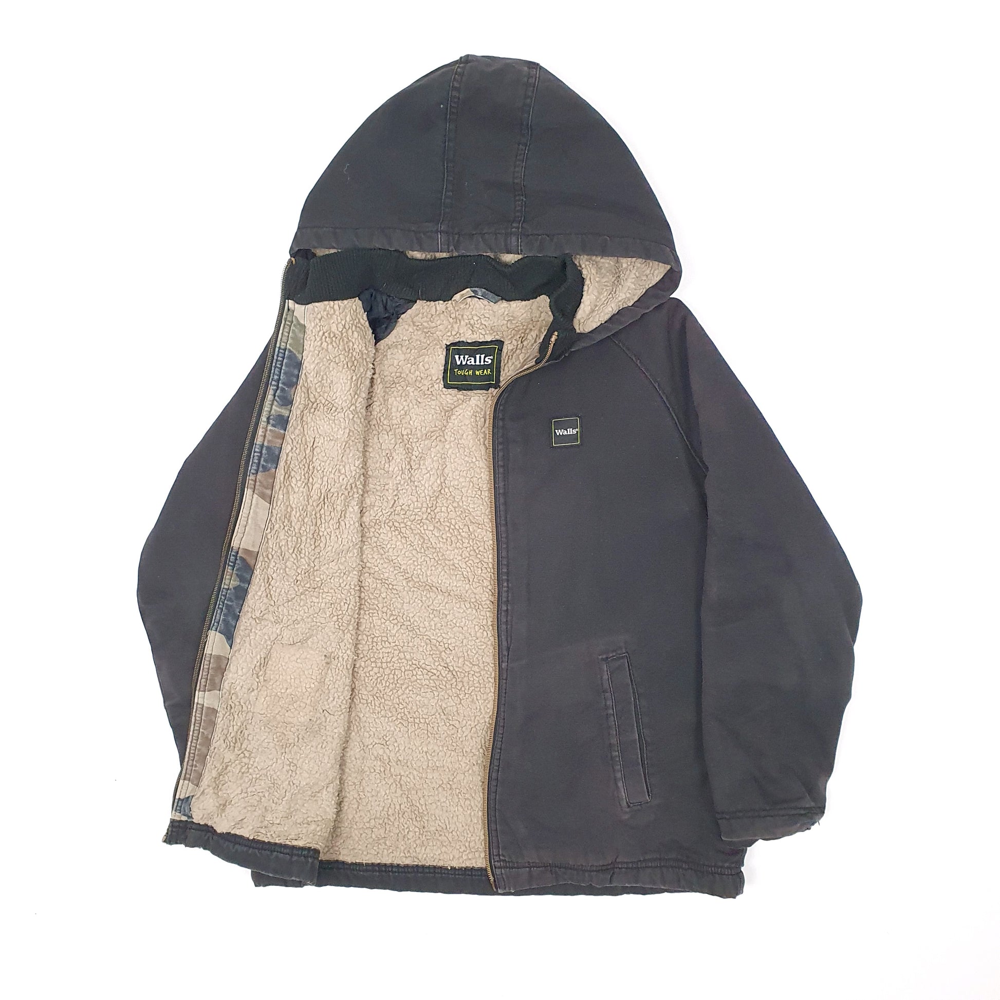 Mens Grey Walls Active Detroit Sherpa Workwear Coat