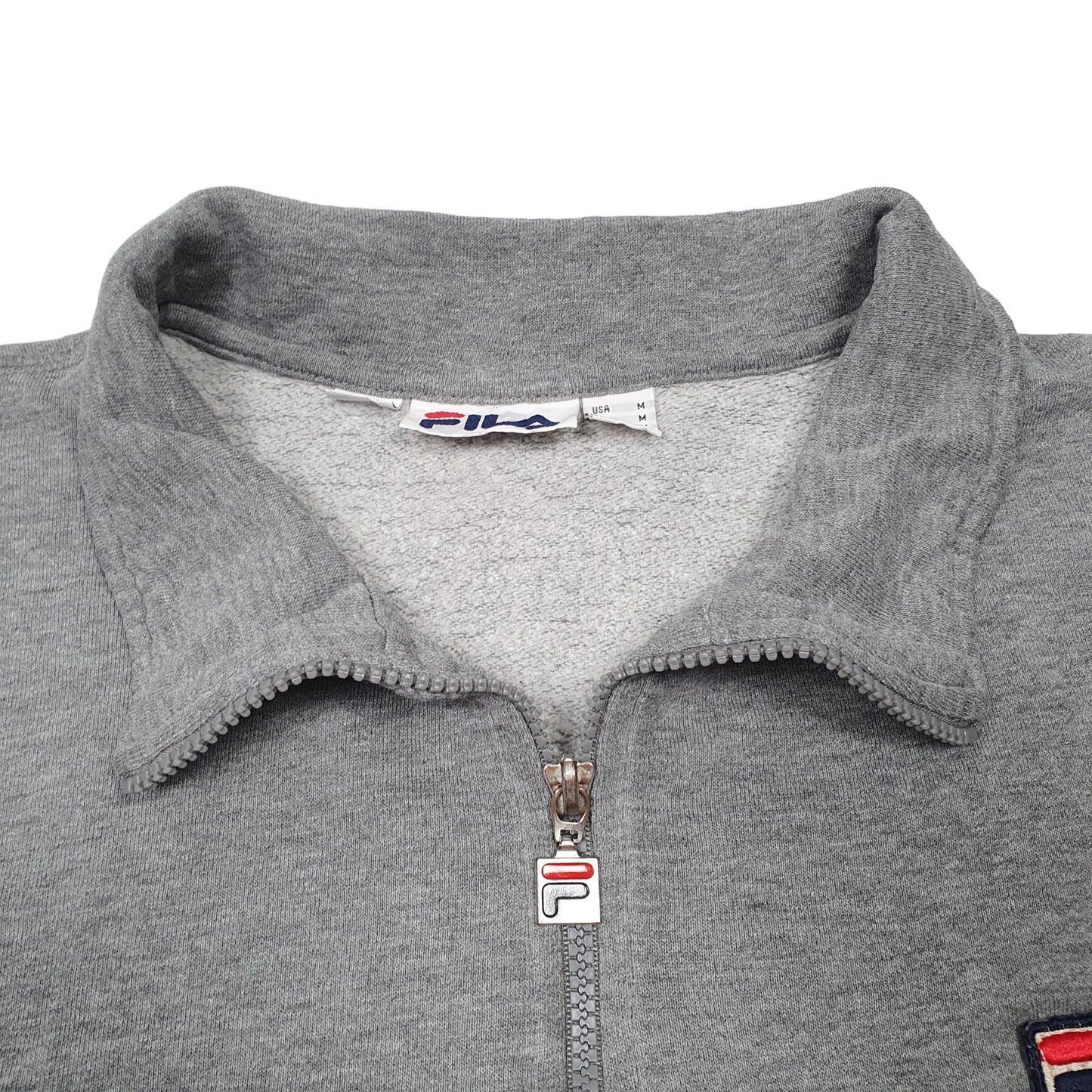 Mens Grey Fila  Quarter Zip Jumper