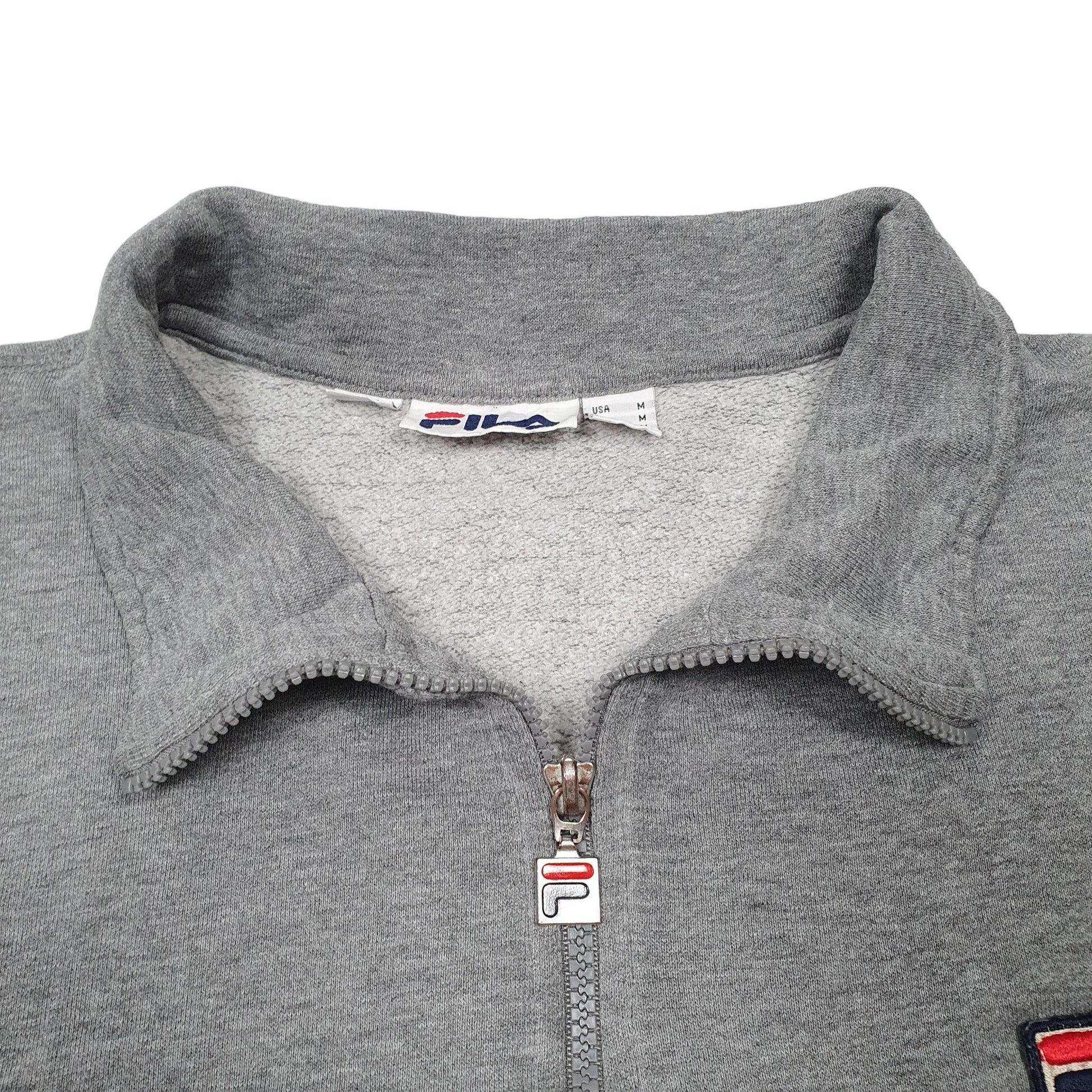 Mens Grey Fila  Quarter Zip Jumper