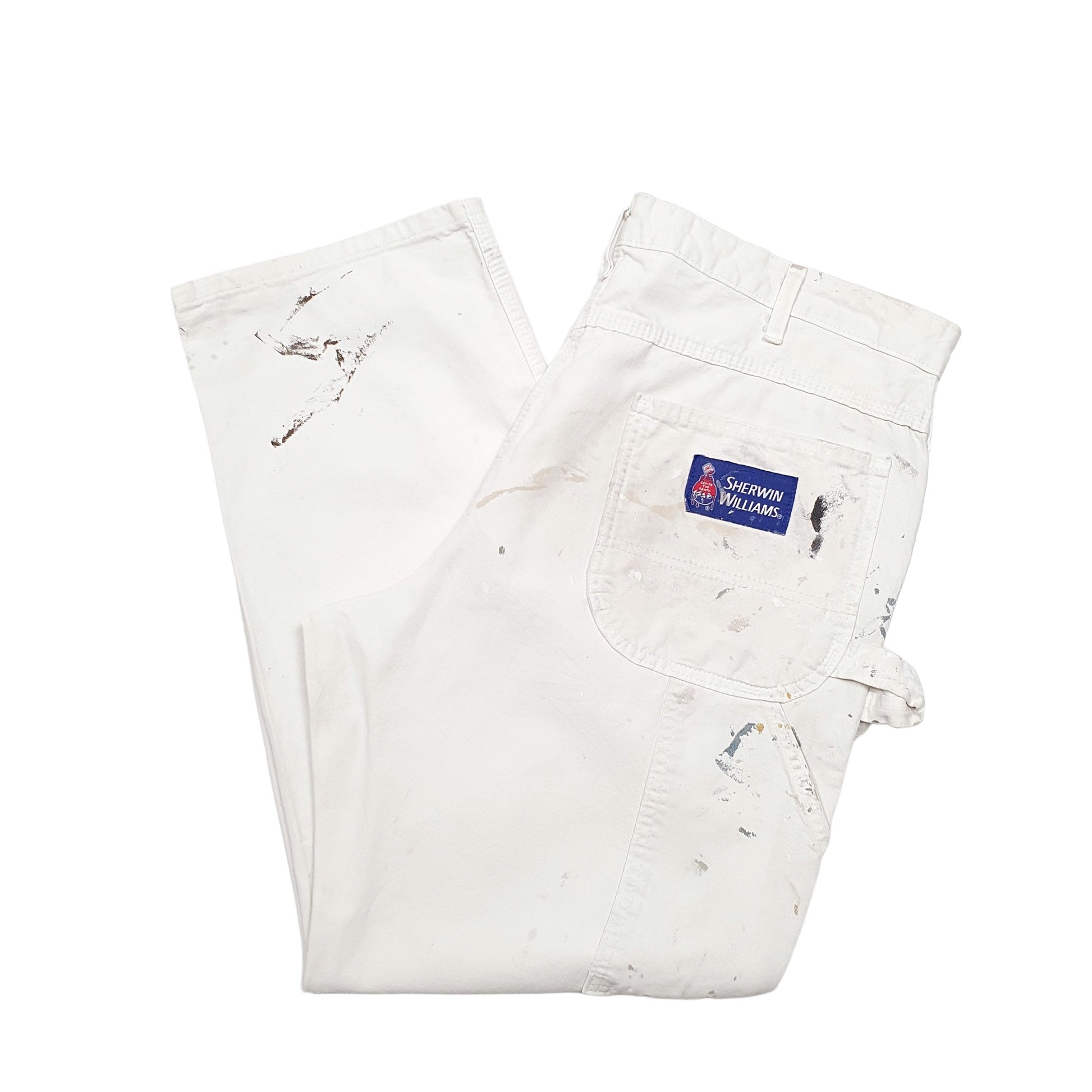 Mens White Dickies  Carpenter Trousers