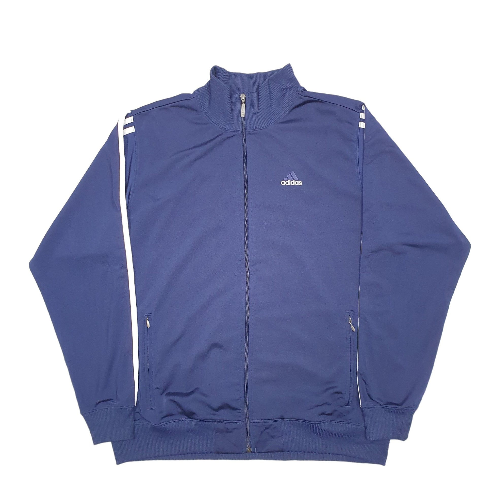 Mens Blue Adidas Spellout Full Zip Jumper