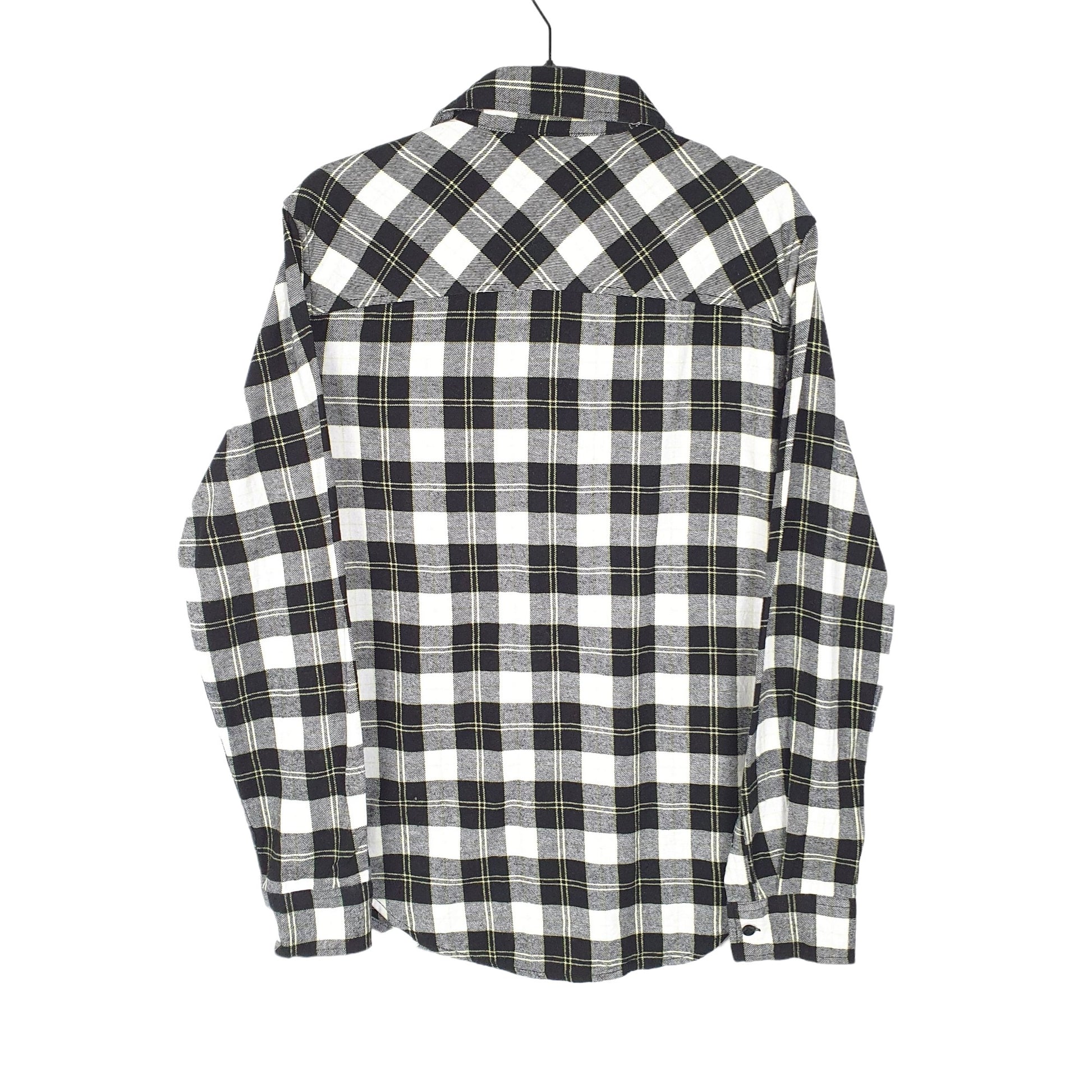Original Use Flannel Shacket Long Sleeve Regular Fit Check Shirt Black