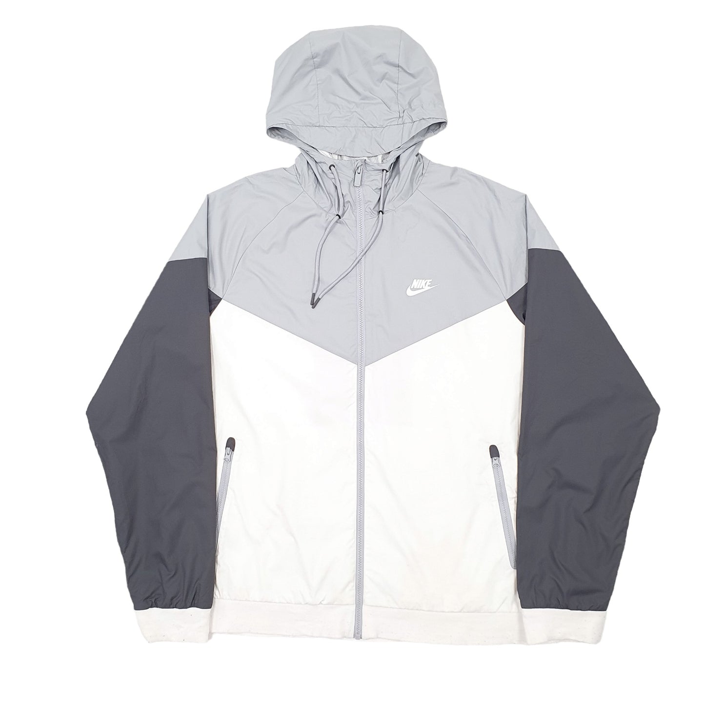 Mens Grey Nike Windrunner Hooded Coat Windbreaker Coat