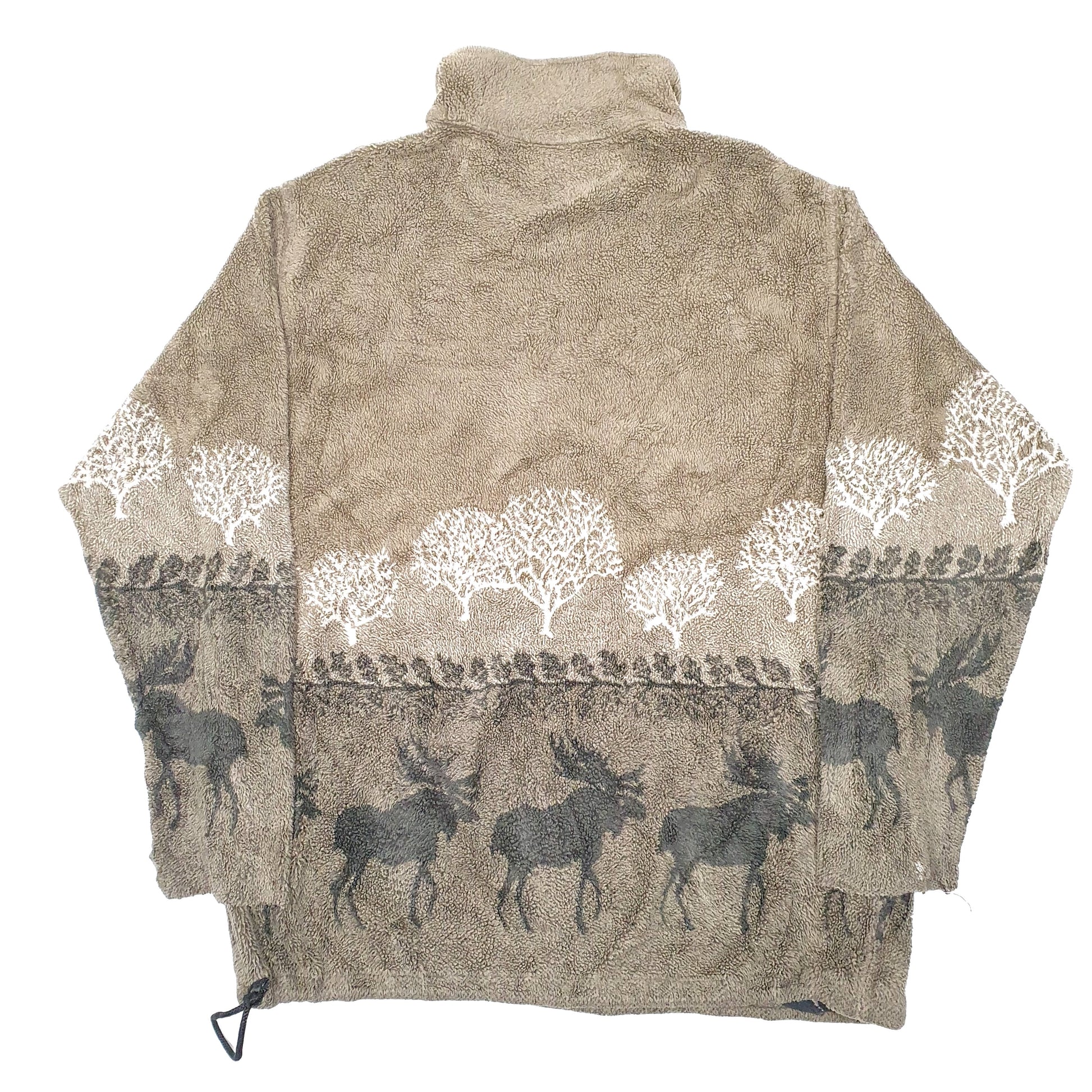 Mens Brown Big Chill Moose Woods Forest Full Zip Jumper