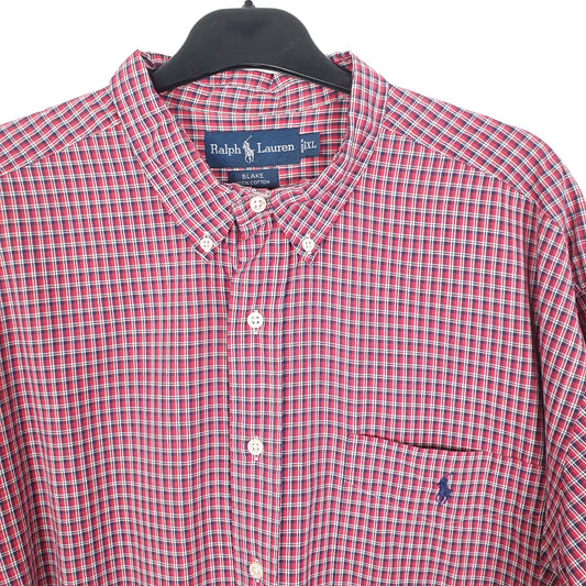 Ralph Lauren Short Sleeve Blake Fit Check Shirt Red