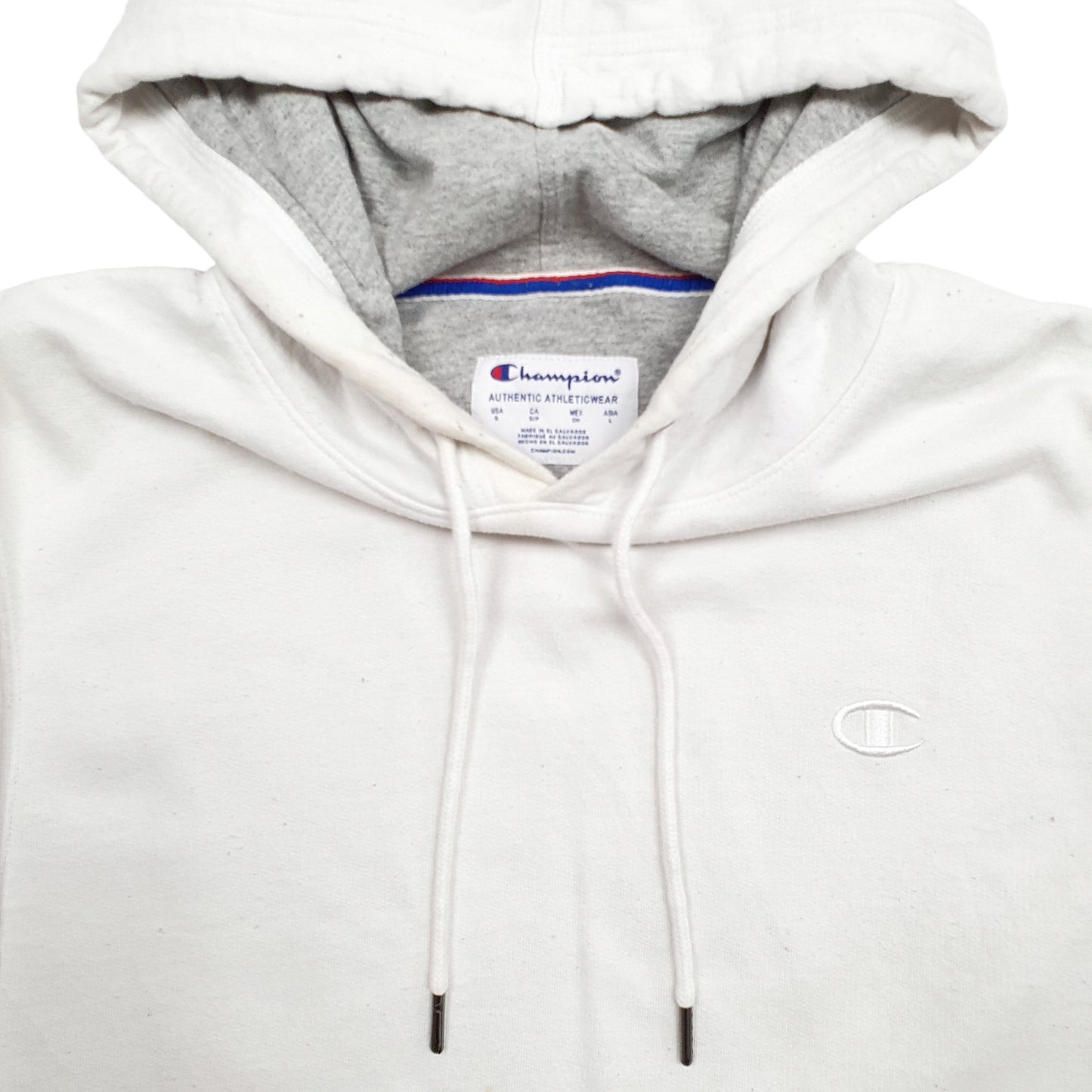 Mens White Champion  Hoodie Jumper