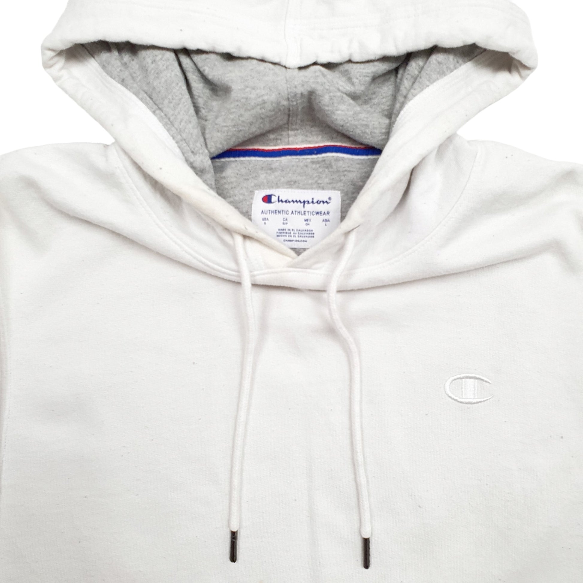 Mens White Champion  Hoodie Jumper