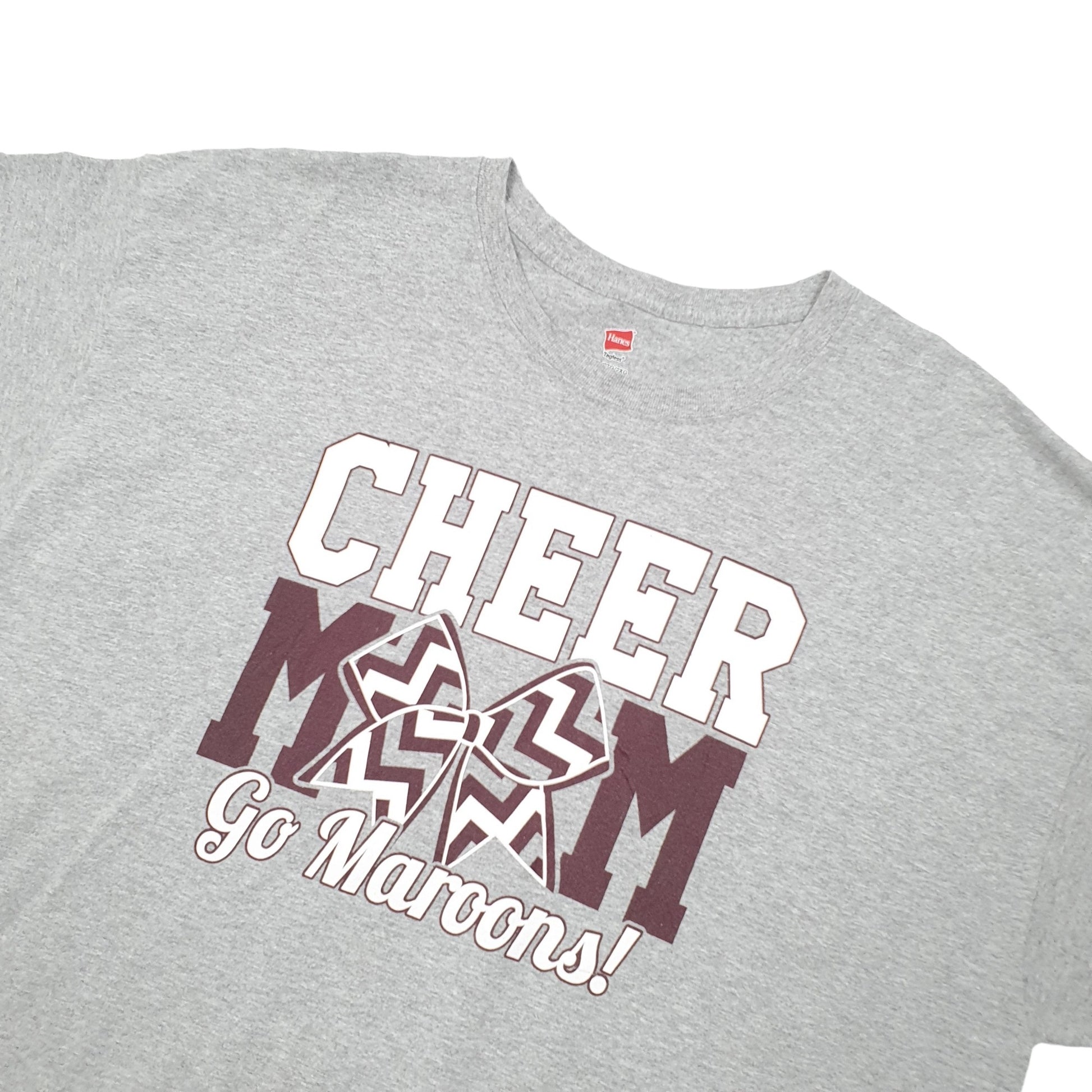 Hanes Maroons Cheerleading Short Sleeve T Shirt Grey