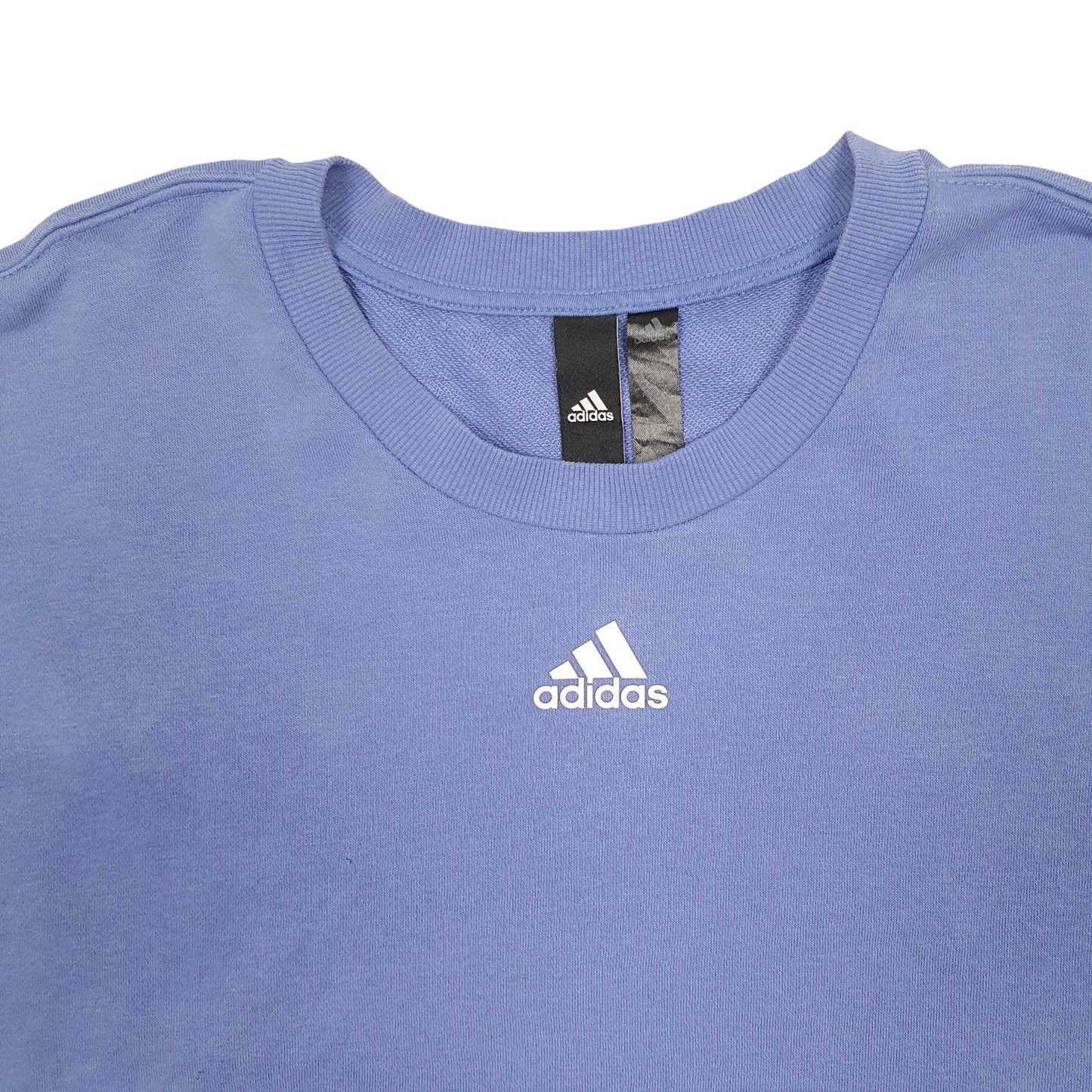 Mens Purple Adidas Spellout Crewneck Jumper