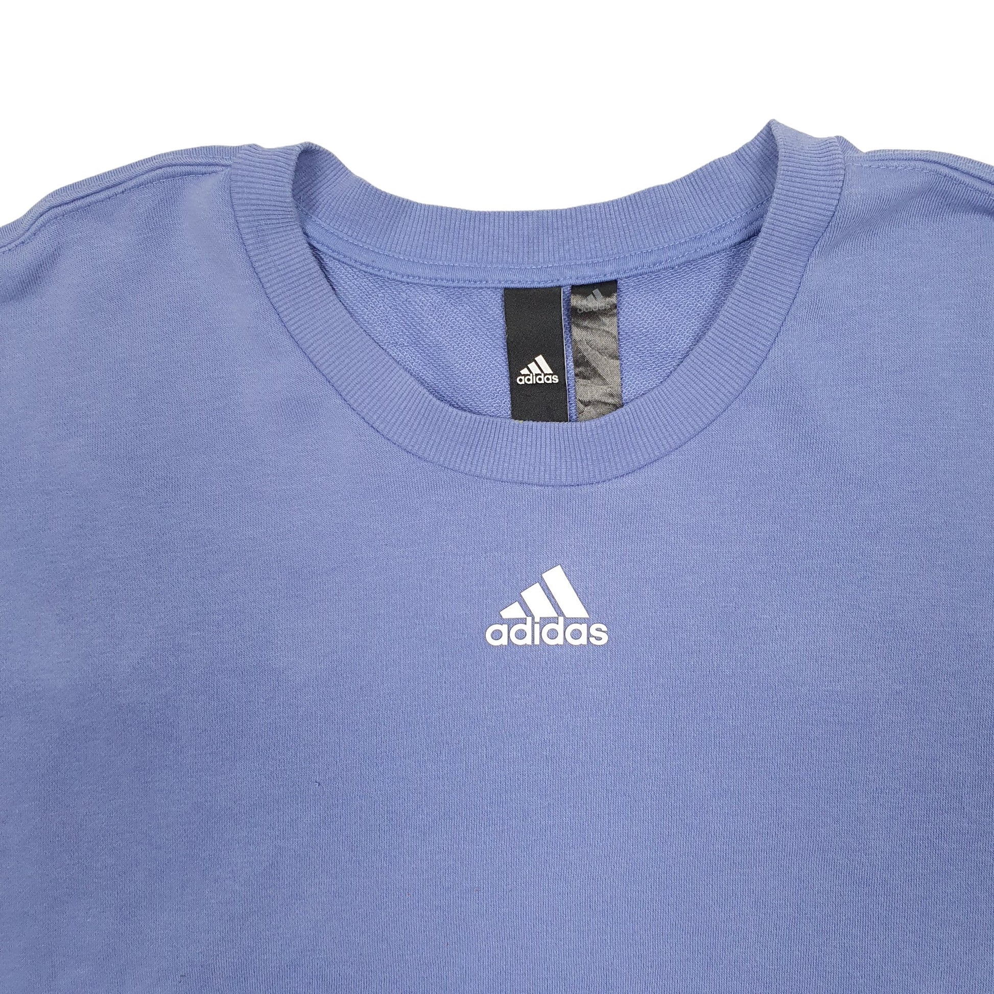 Mens Purple Adidas Spellout Crewneck Jumper