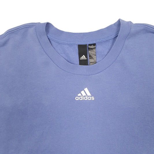 Mens Purple Adidas Spellout Crewneck Jumper