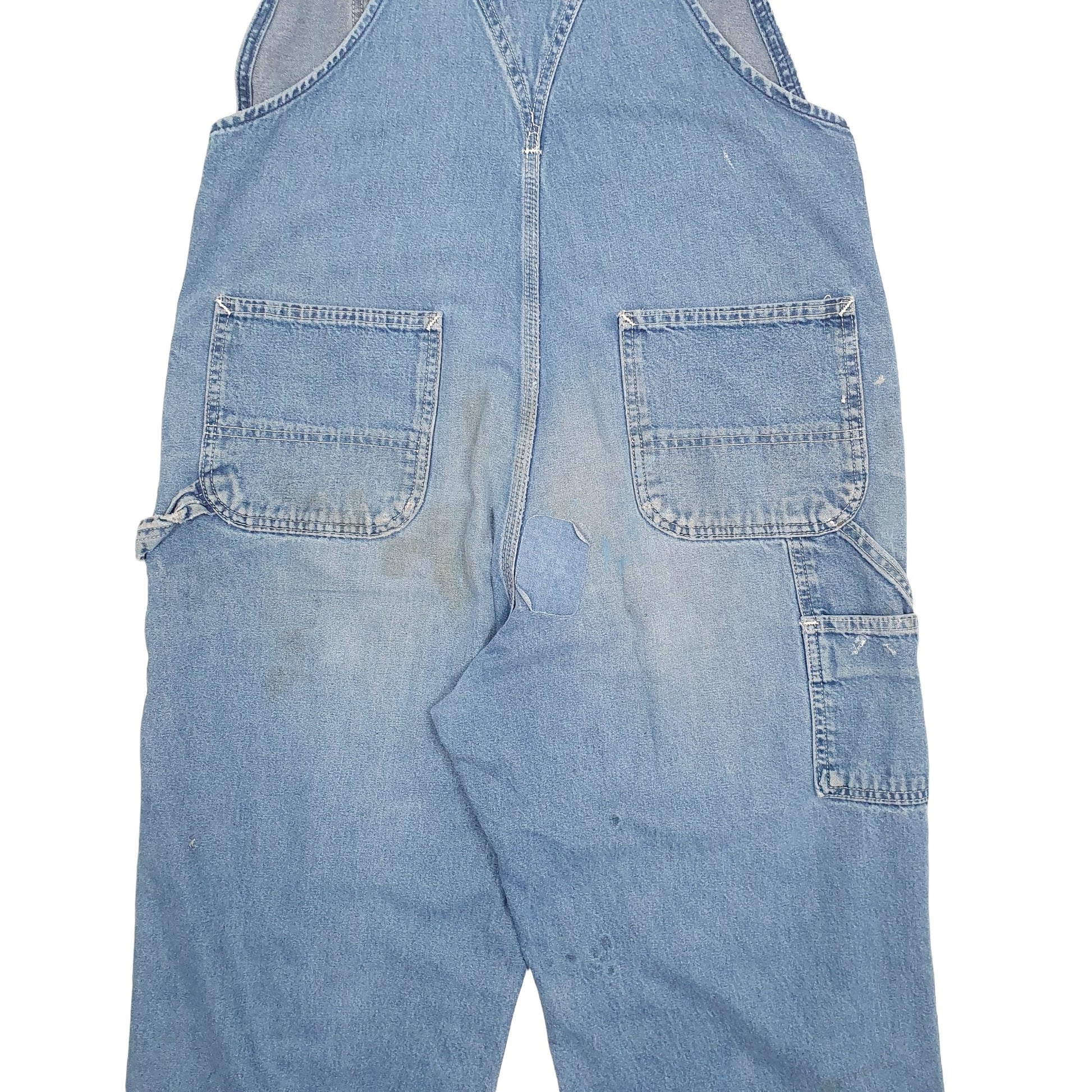 Mens Blue Carhartt Patchwork Dungaree Trousers