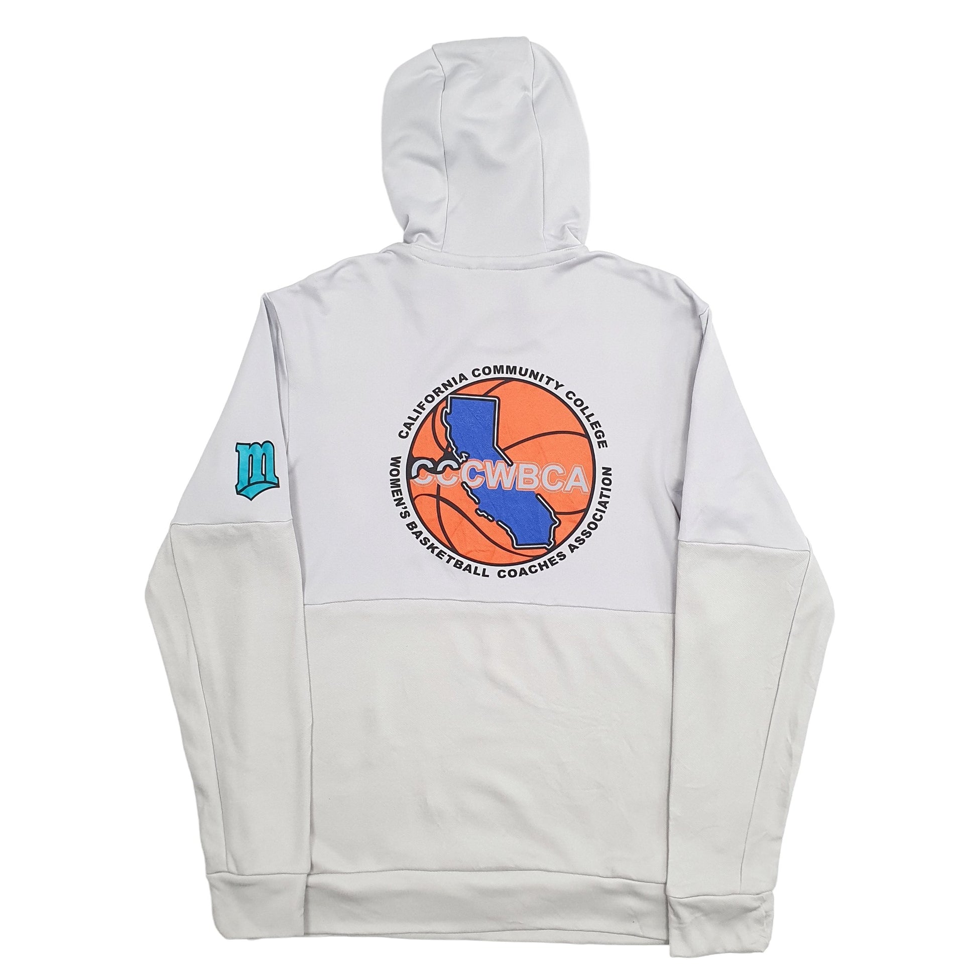 Womens Grey Adidas Mission Saints California Womens Basketball Hoodie Jumper