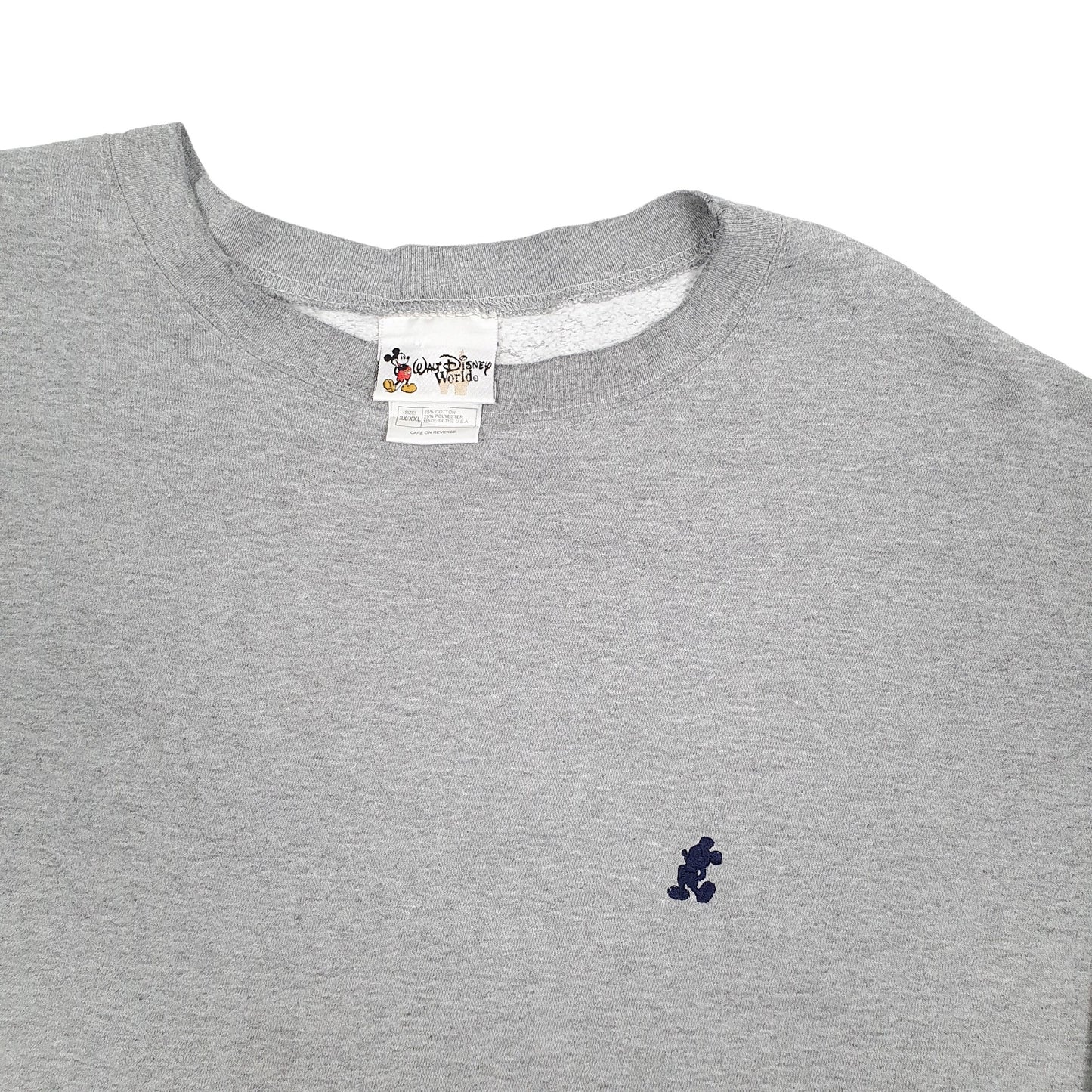 Mens Grey Disney World Mickey Crewneck Jumper