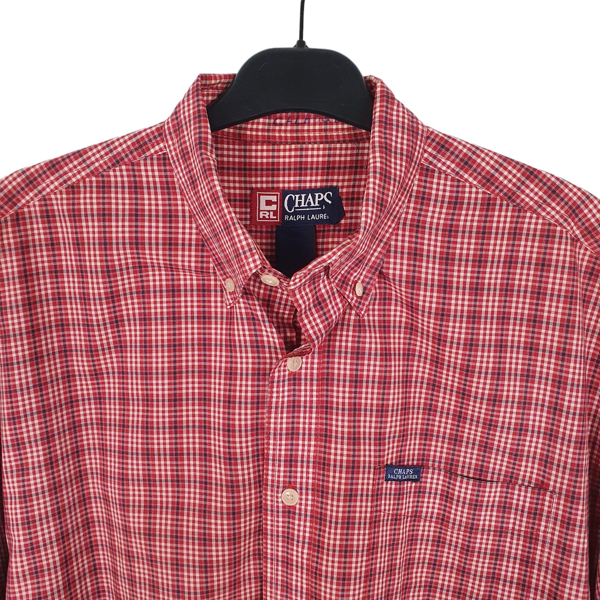 Ralph Lauren Chaps Short Sleeve Regular Fit Check Shirt Red