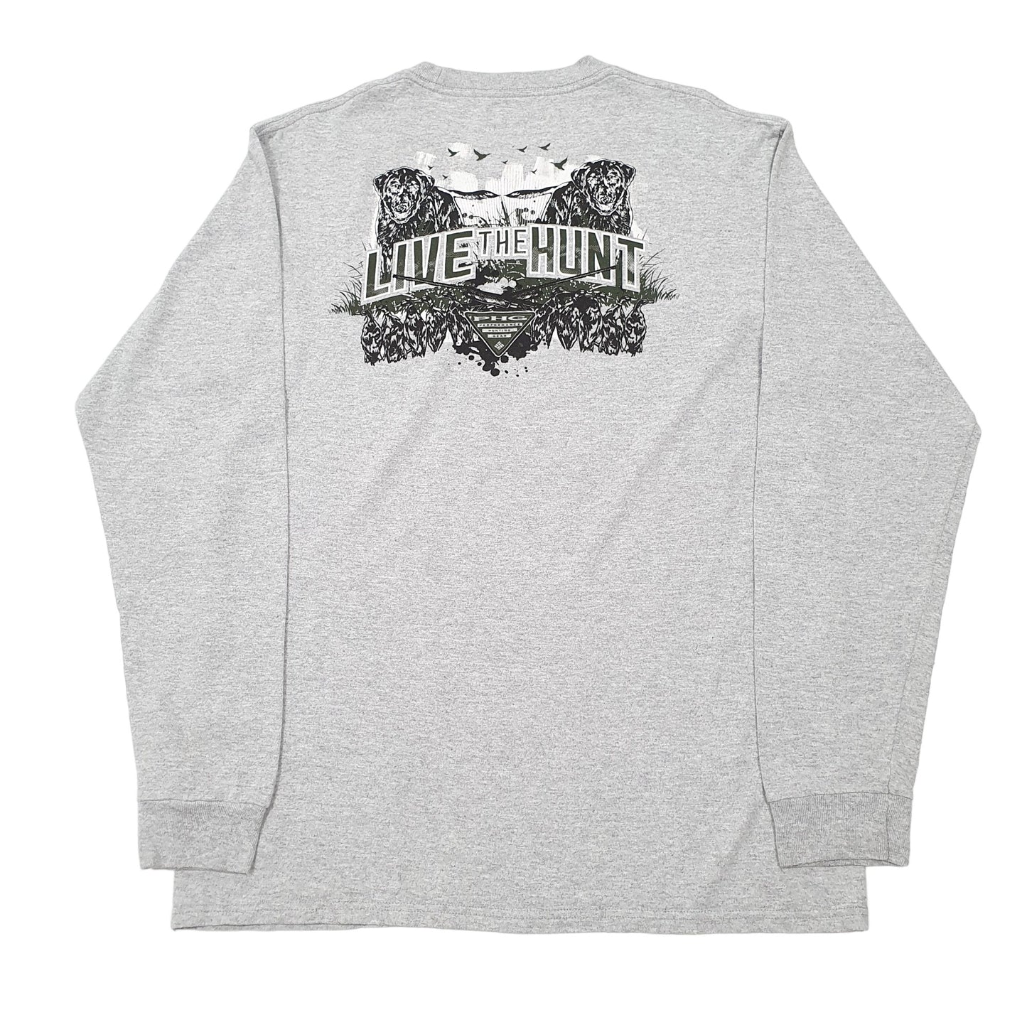 Mens Grey Columbia Sportswear Performance Hunting Gear PHG Long Sleeve T Shirt