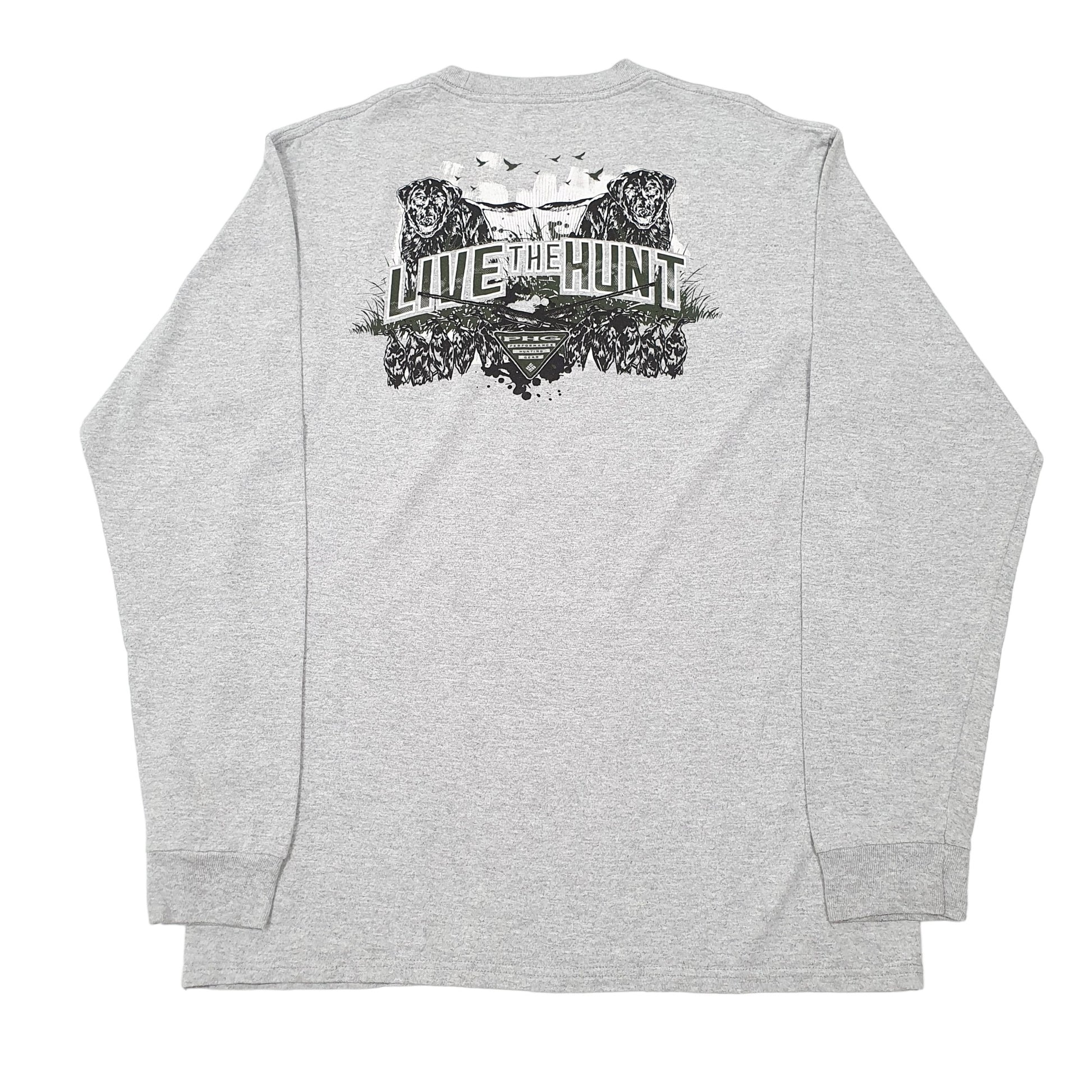Mens Grey Columbia Sportswear Performance Hunting Gear PHG Long Sleeve T Shirt