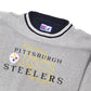 Mens Grey NFL Logo Athletic Vintage 1990's Pittsburgh Steelers USA Football Crewneck Jumper