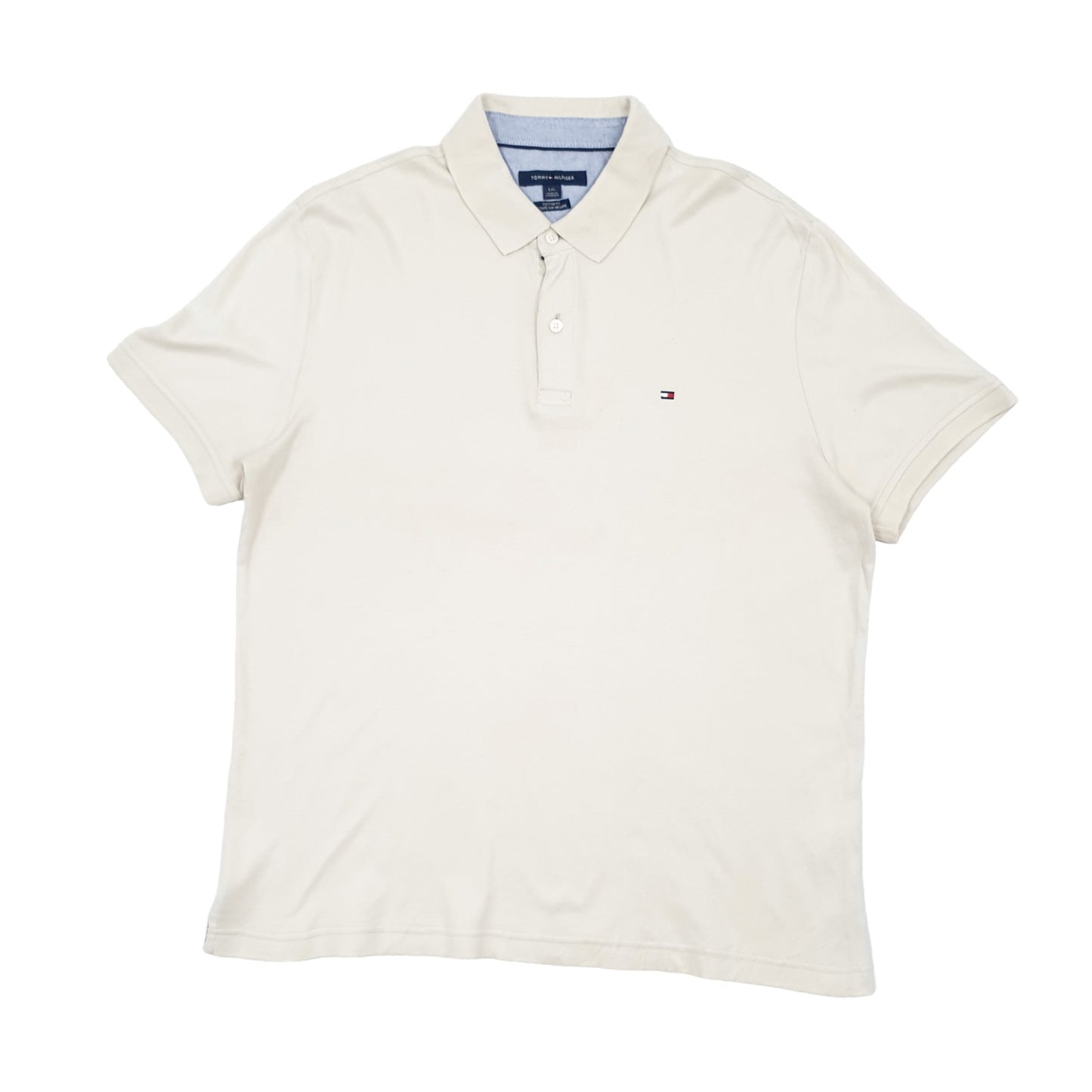 Mens Beige Tommy Hilfiger Custom Fit Stretch Short Sleeve Polo Shirt